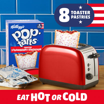 Kellogg's Pop Tarts Strawberry Sensation Pastry Snacks 8x48g — image 2