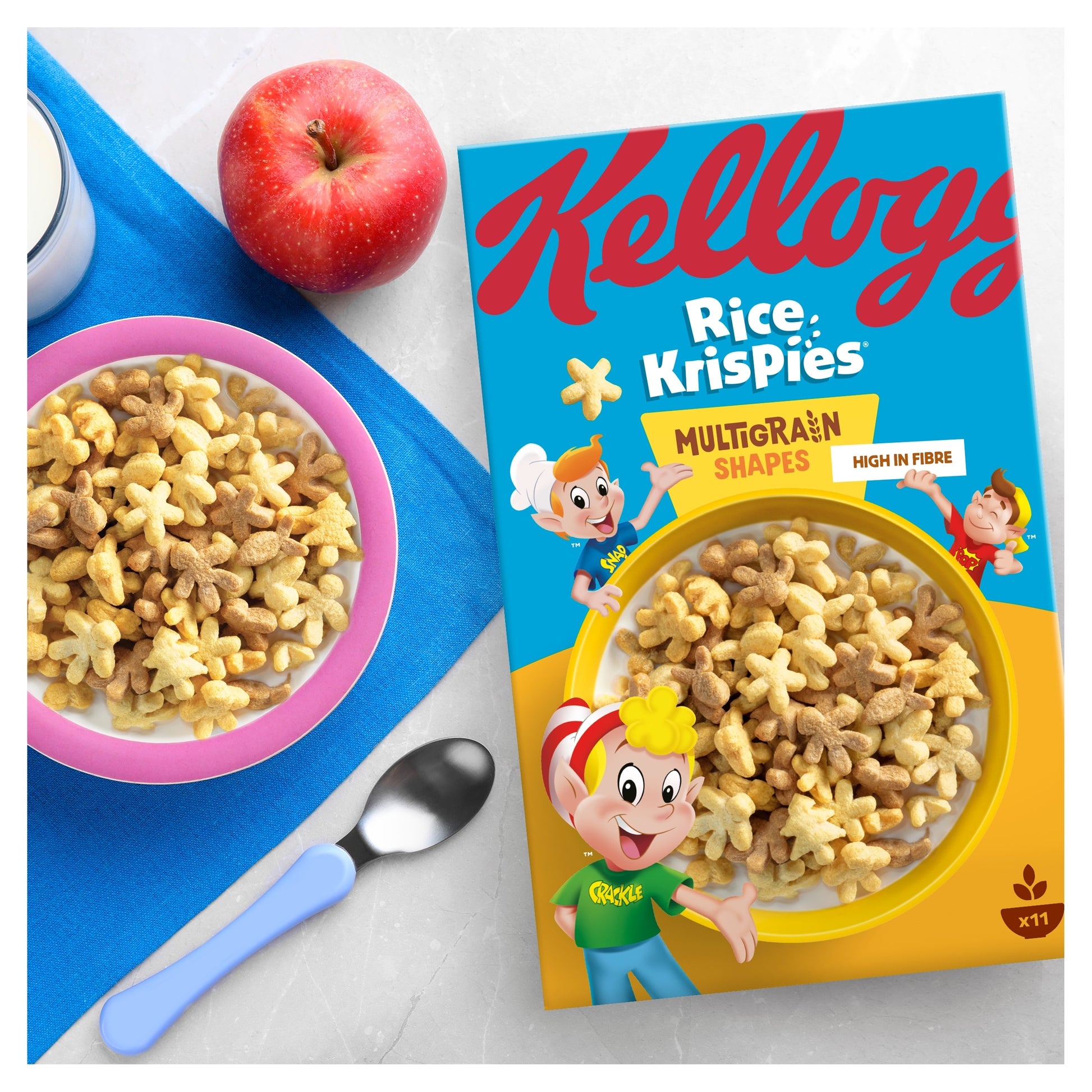 Kellogg's Rice Krispies Multigrain Shapes Breakfast Cereal 350g — image 2