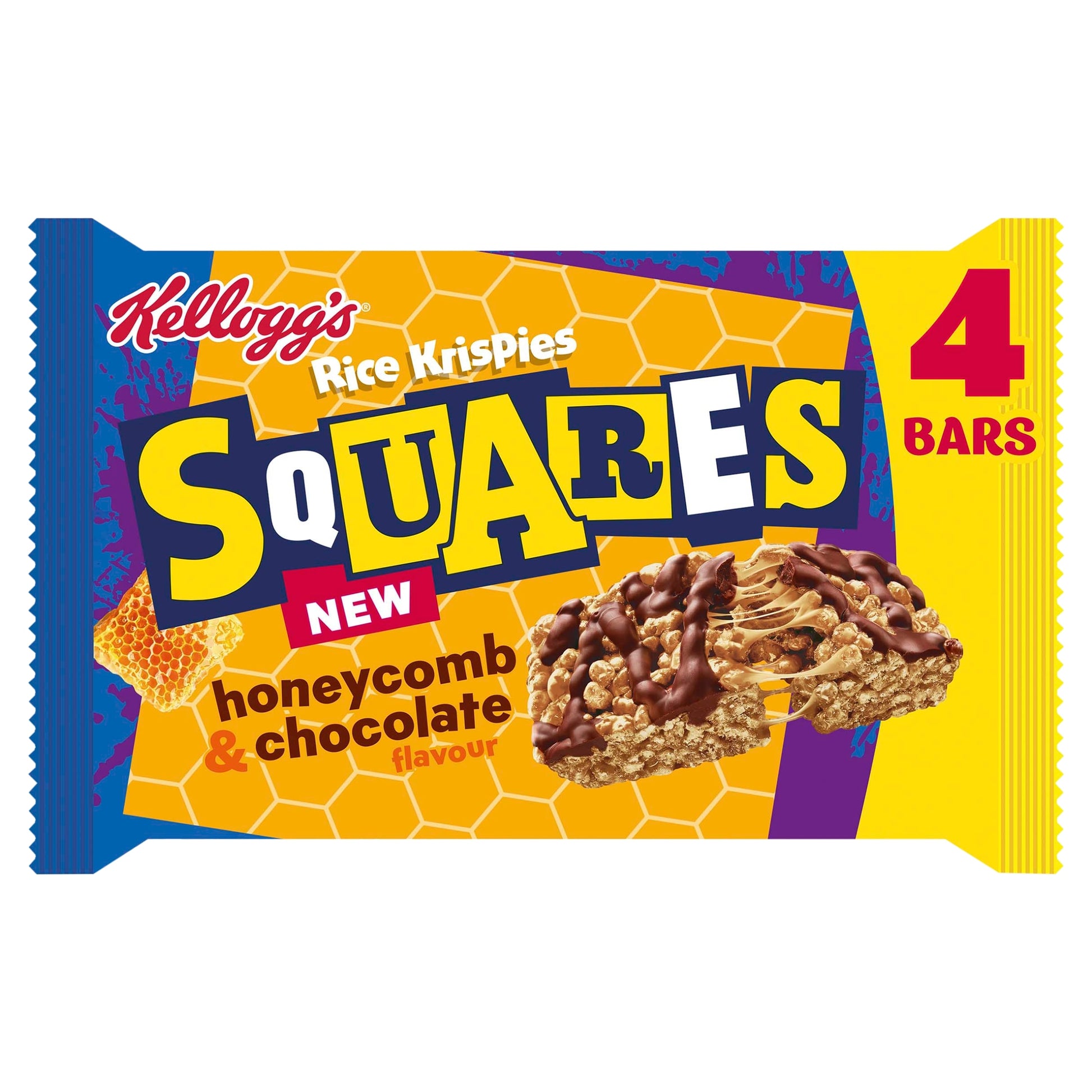 Kellogg's Rice Krispies Squares Honeycomb & Chocolate Snack Bars 4x31g — image 1