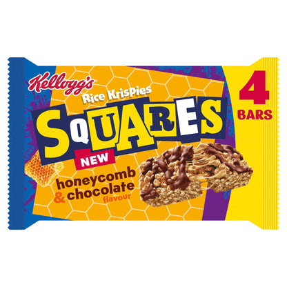 Kellogg's Rice Krispies Squares Honeycomb & Chocolate Snack Bars 4x31g — image 1
