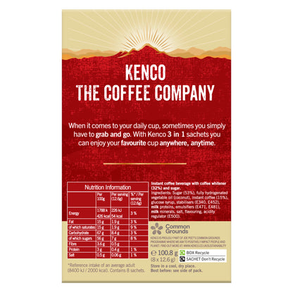 Kenco 3 in 1 Smooth White Instant Coffee Sachets 8 X 12.6g — image 2