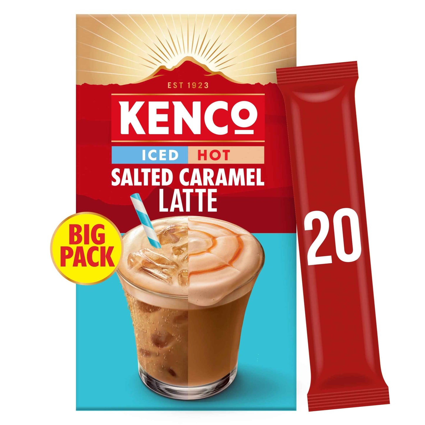 KENCO Iced Hot Salted Caramel Latte 20 Sachets 406g.