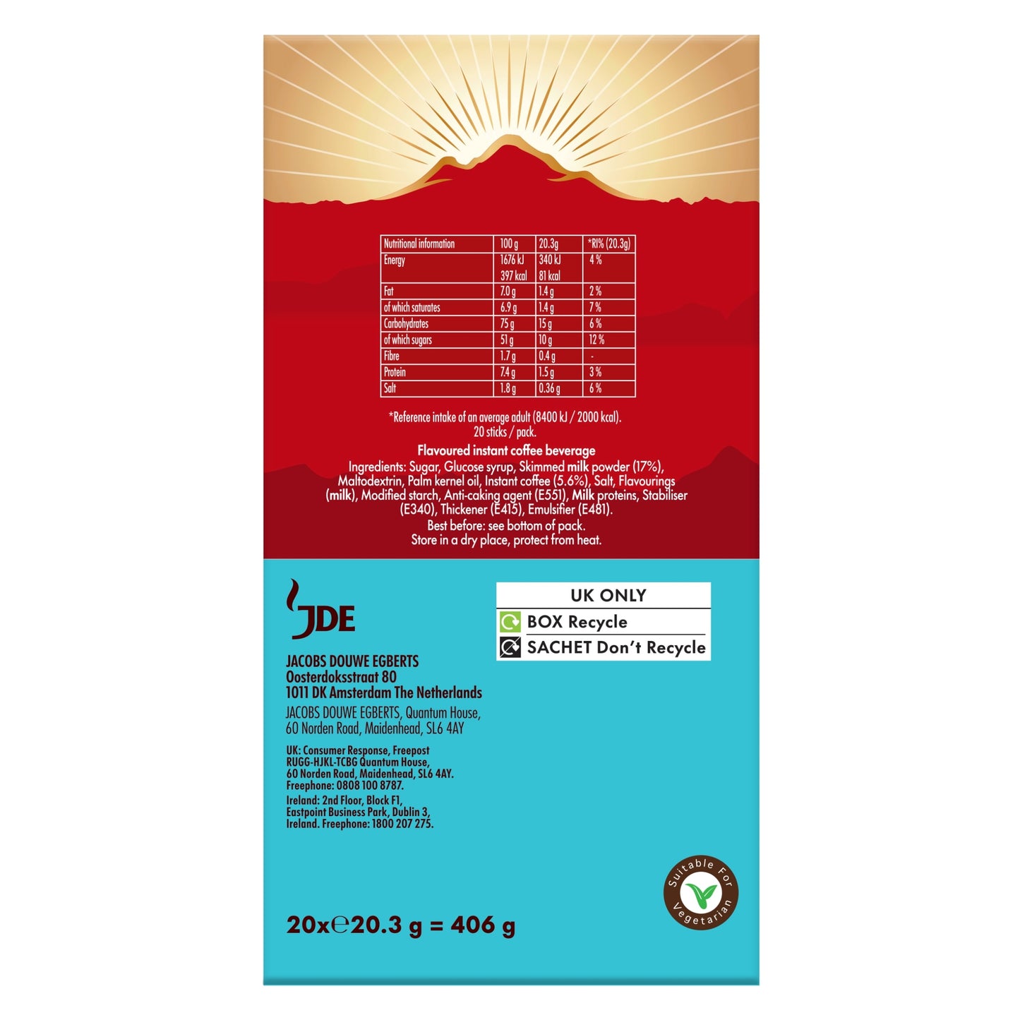 KENCO ICED HOT SALTED CARAMEL LATTE 20 SACHETS 406G. — image 4