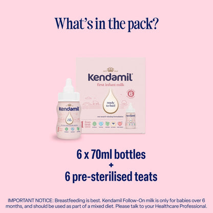 Kendamil First Infant Milk Ready to Feed Starter Pack 6 x 70ml — image 3