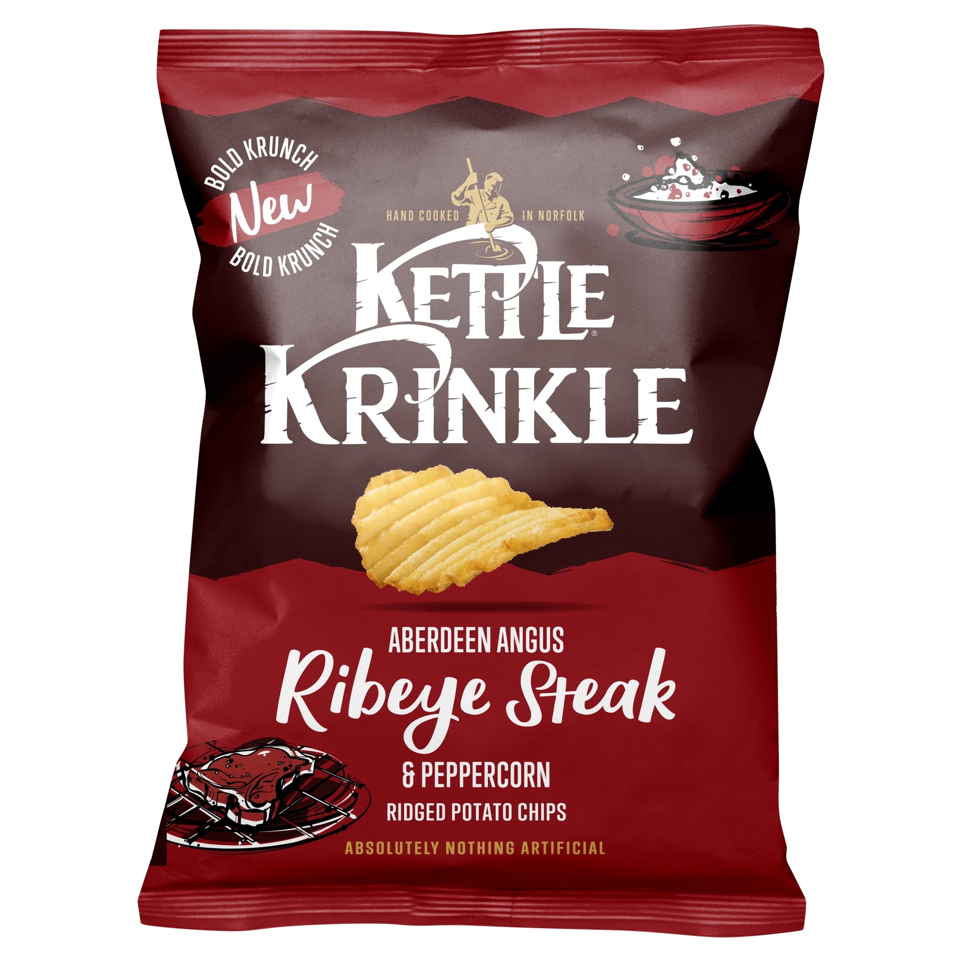 KETTLE Krinkle Aberdeen Angus Ribeye Steak & Peppercorn Chips 40g — image 1