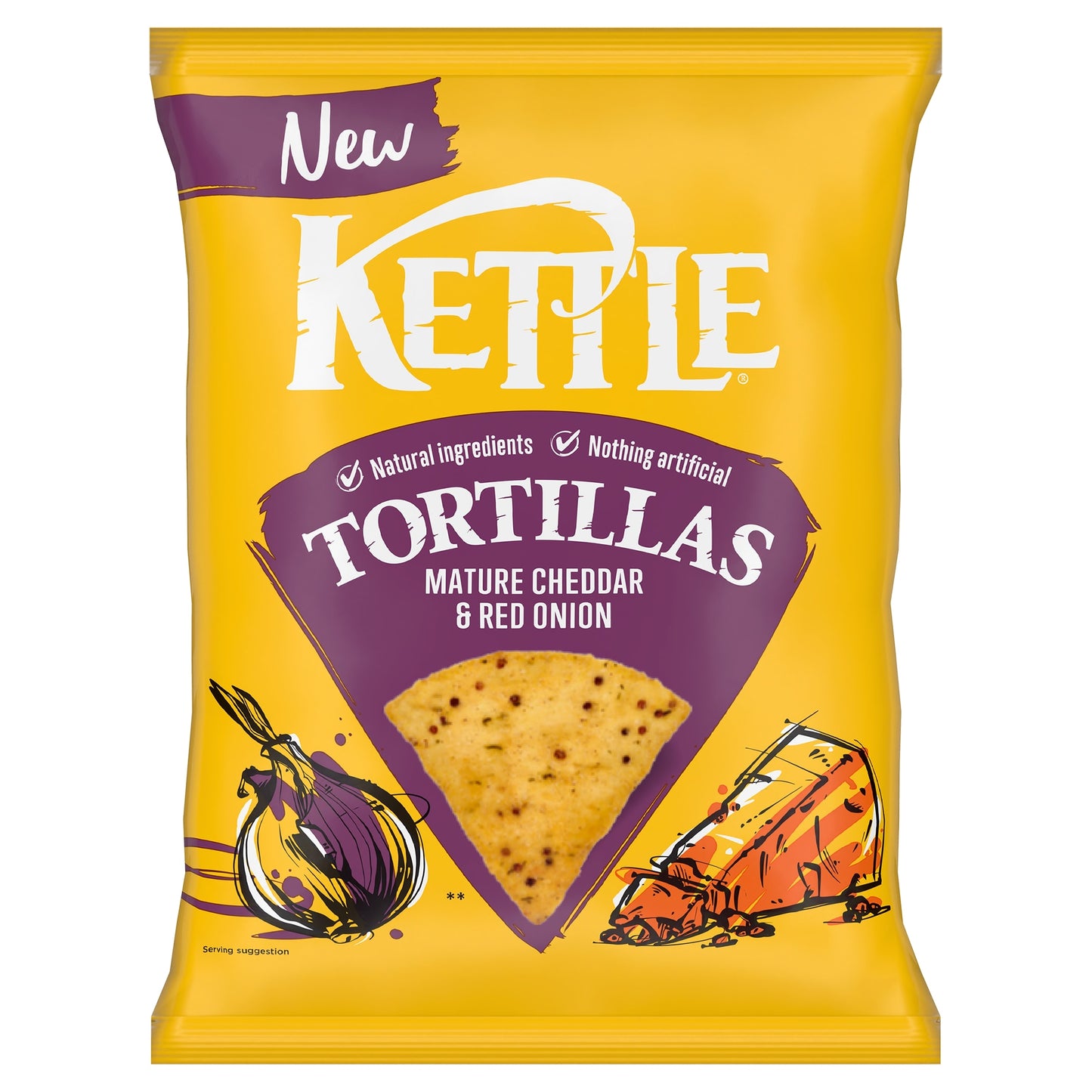 KETTLE Tortilla Mature Cheddar & Red Onion 140g — image 1