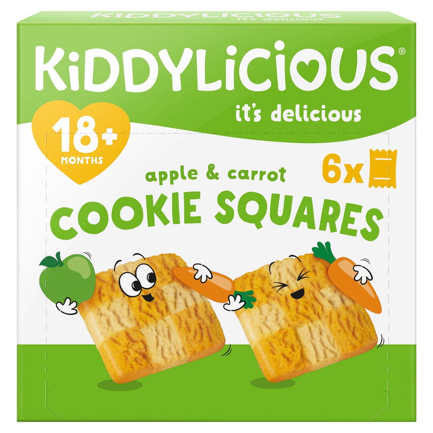 Kiddylicious Apple & Carrot Cookie Squares 6x24g — image 1