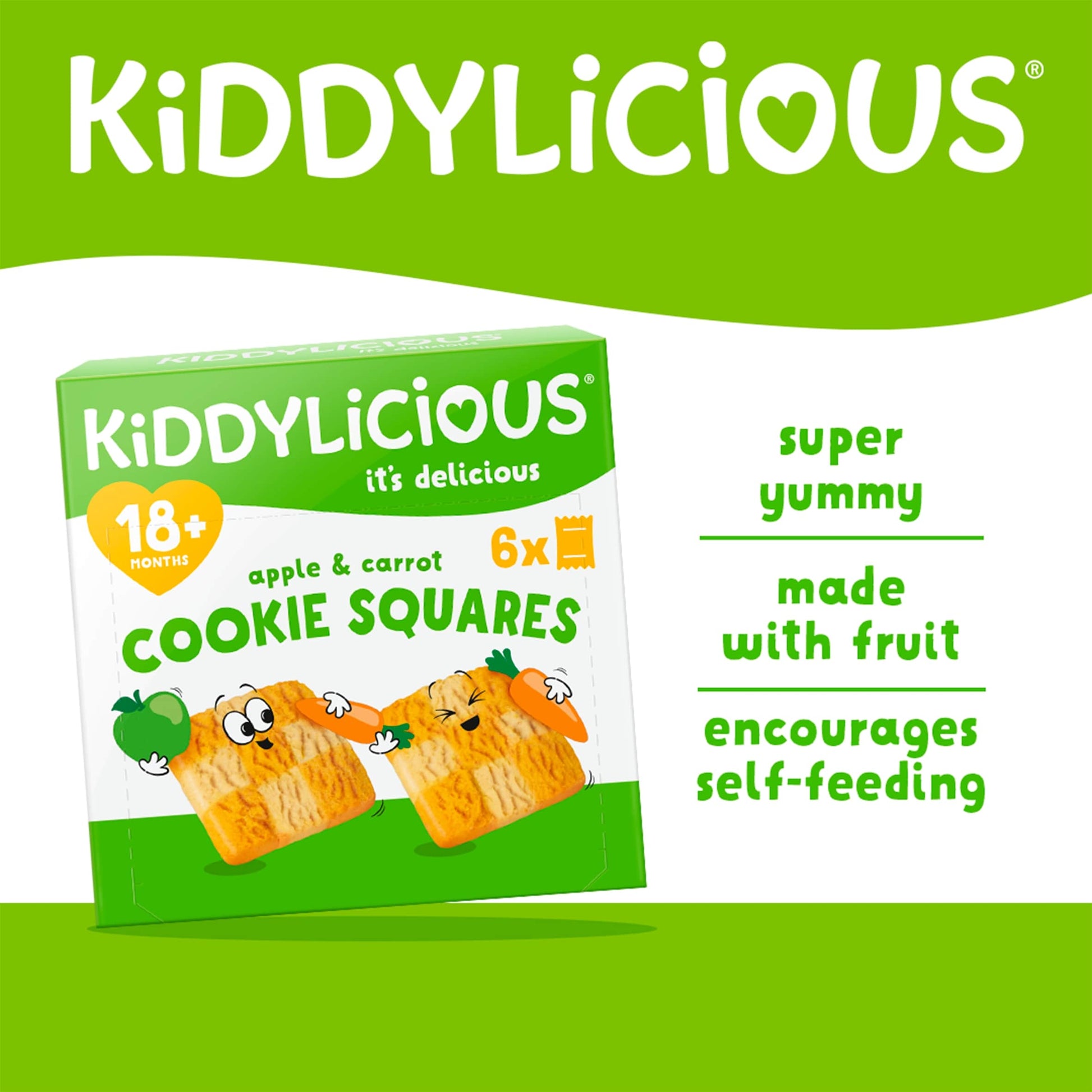 Kiddylicious Apple & Carrot Cookie Squares 6x24g — image 2