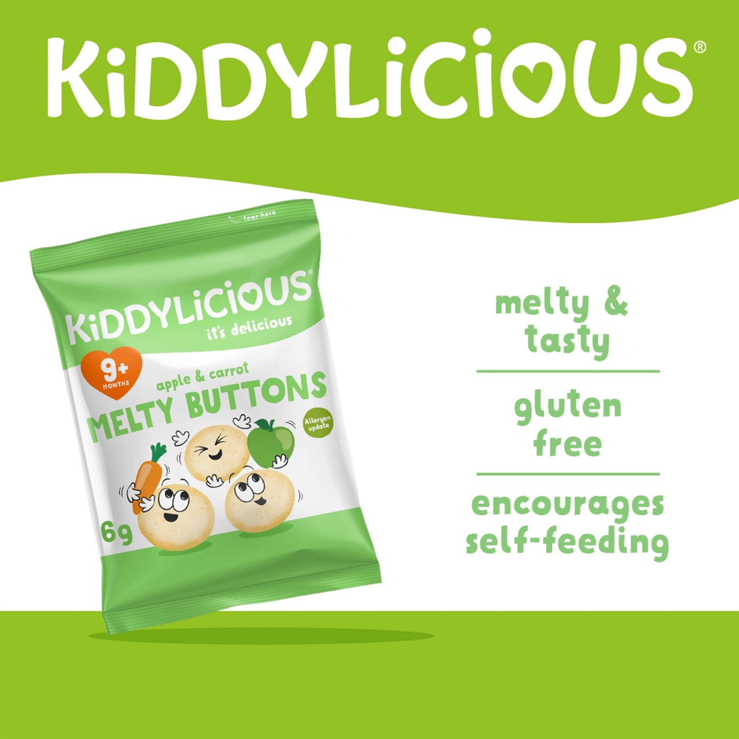 Kiddylicious Apple & Carrot Melty Buttons 5x6g — image 2