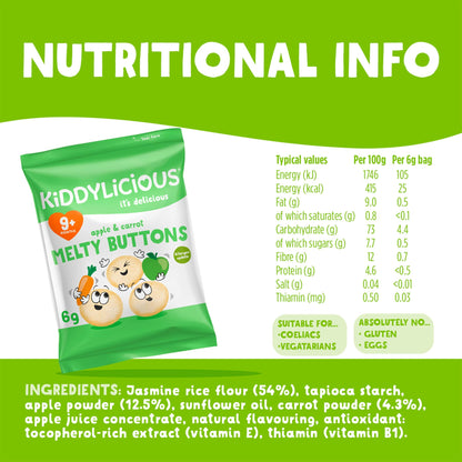 Kiddylicious Apple & Carrot Melty Buttons 5x6g — image 3
