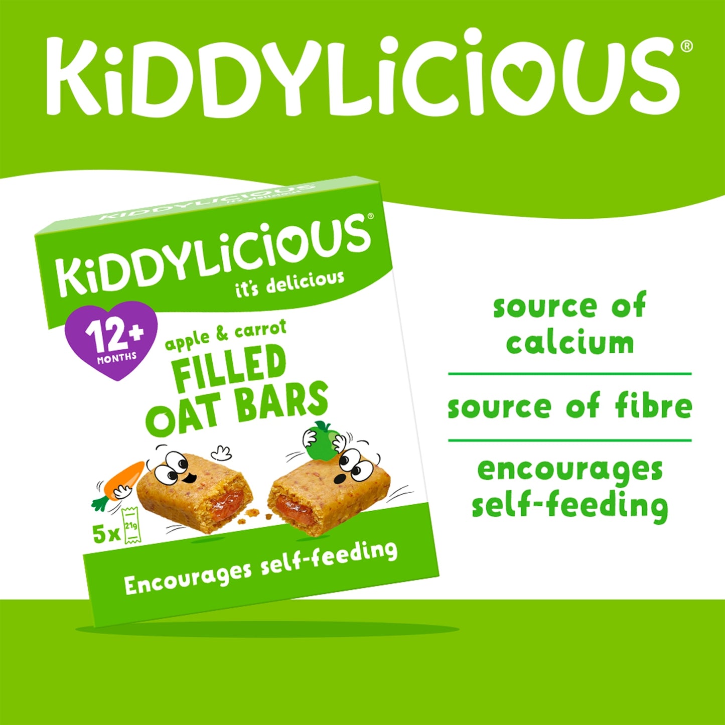 Kiddylicious Apple & Carrot Oat Bars 5x21g — image 2