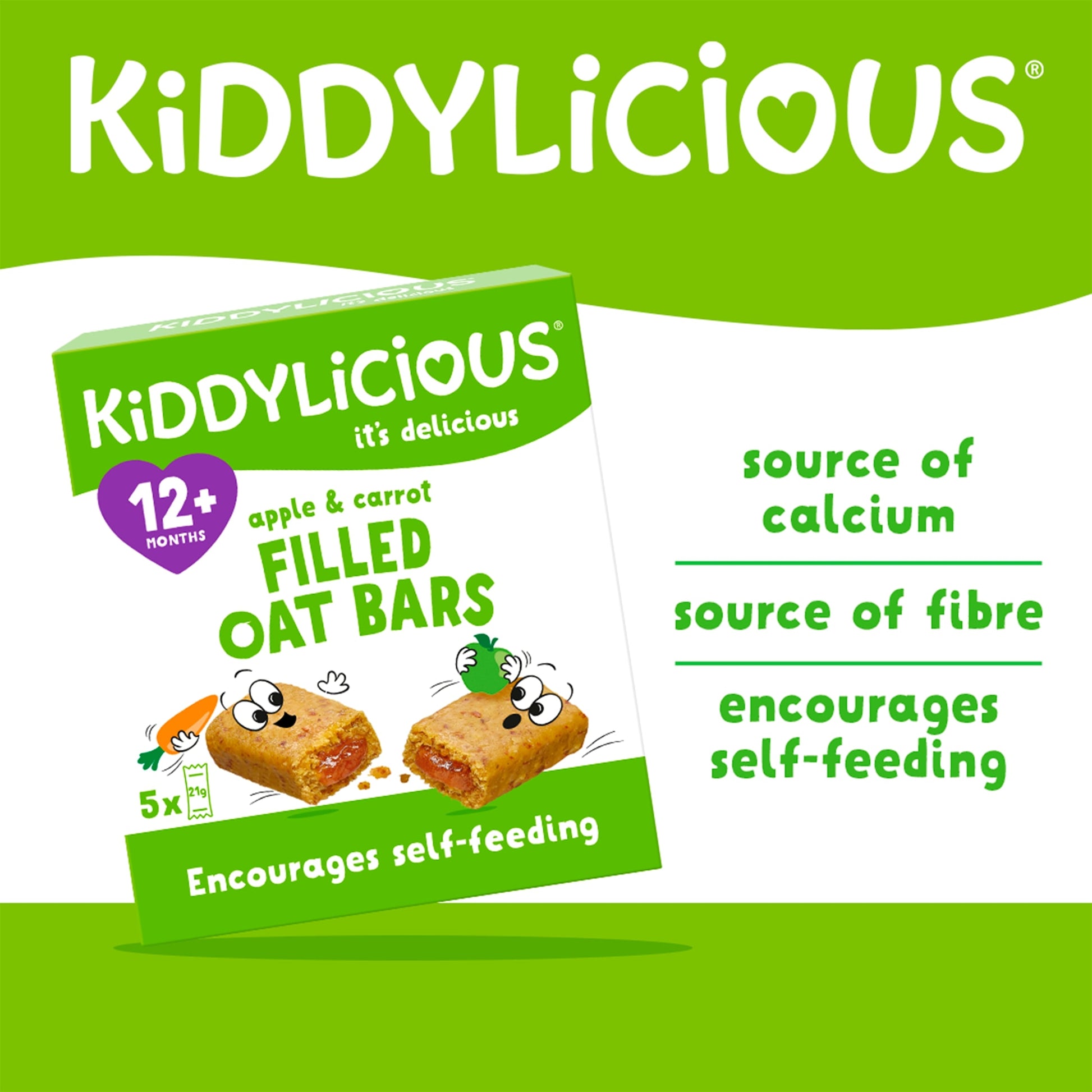 Kiddylicious Apple & Carrot Oat Bars 5x21g — image 2