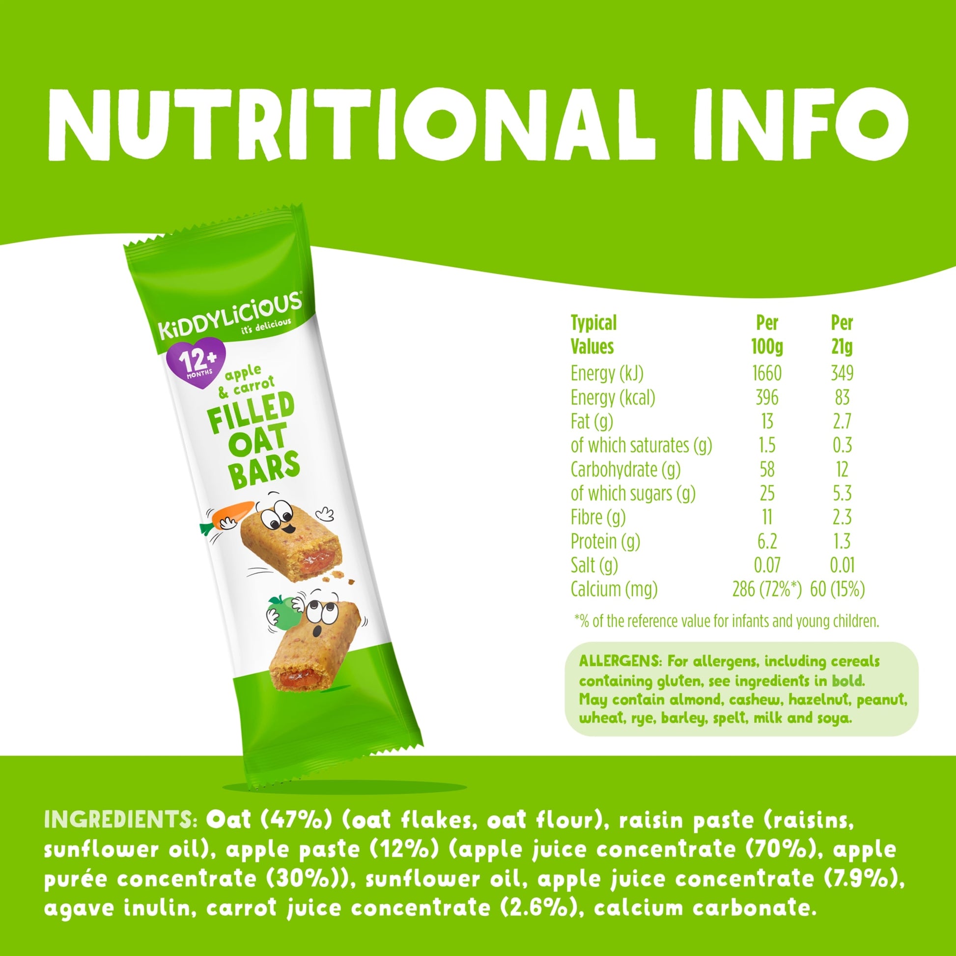 Kiddylicious Apple & Carrot Oat Bars 5x21g — image 3