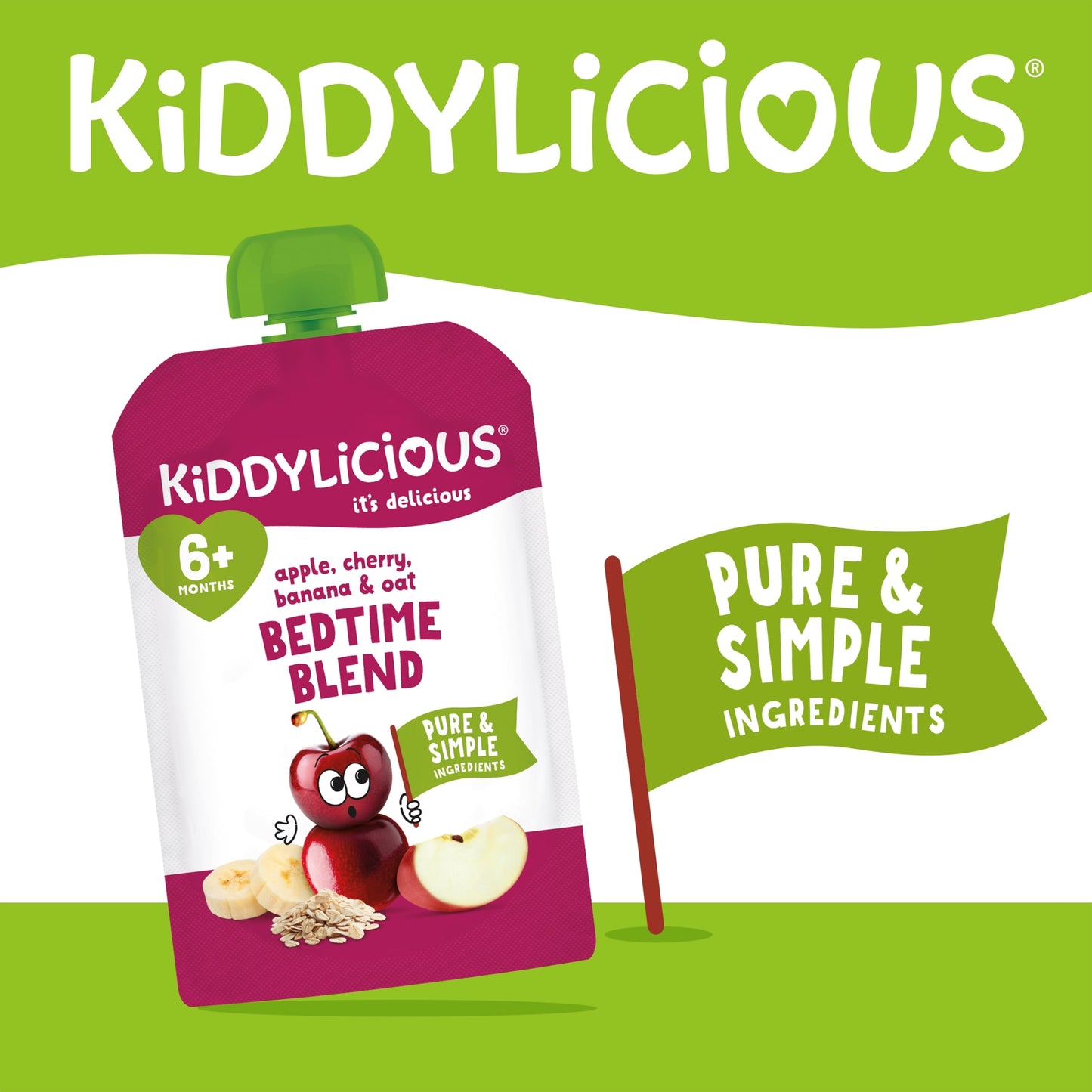 Kiddylicious Apple, Cherry, Banana & Oat Bedtime Blend 100g — image 2