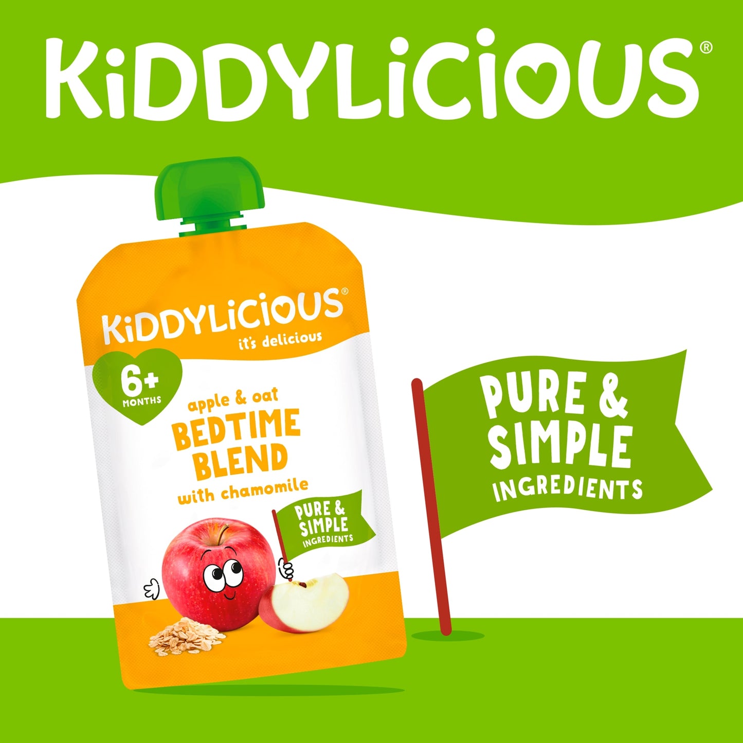 Kiddylicious Apple & Oat Bedtime Blend with Chamomile 6+ Months 100g — image 2
