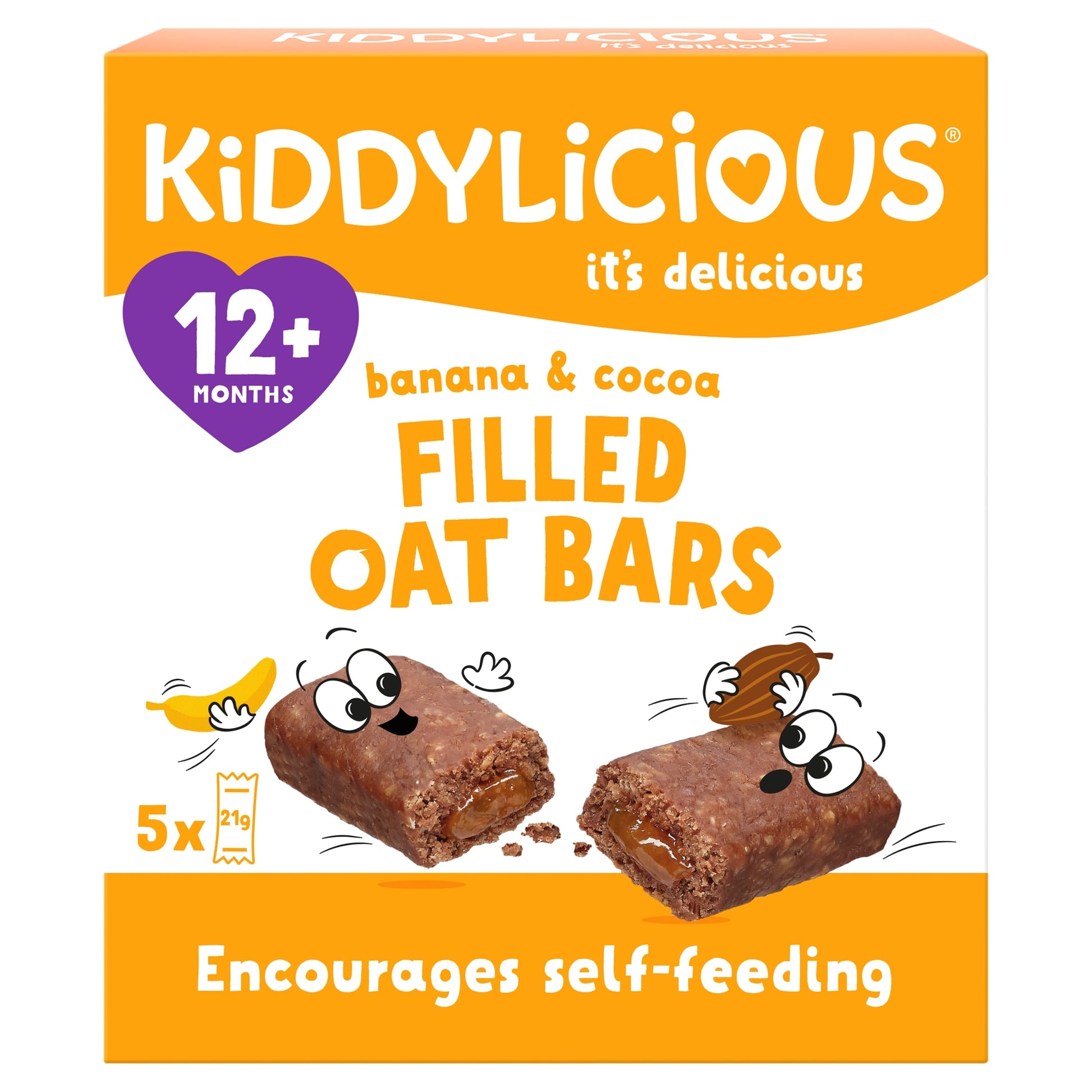 Kiddylicious Banana & Cocoa Oat Bars 5x21g — image 1