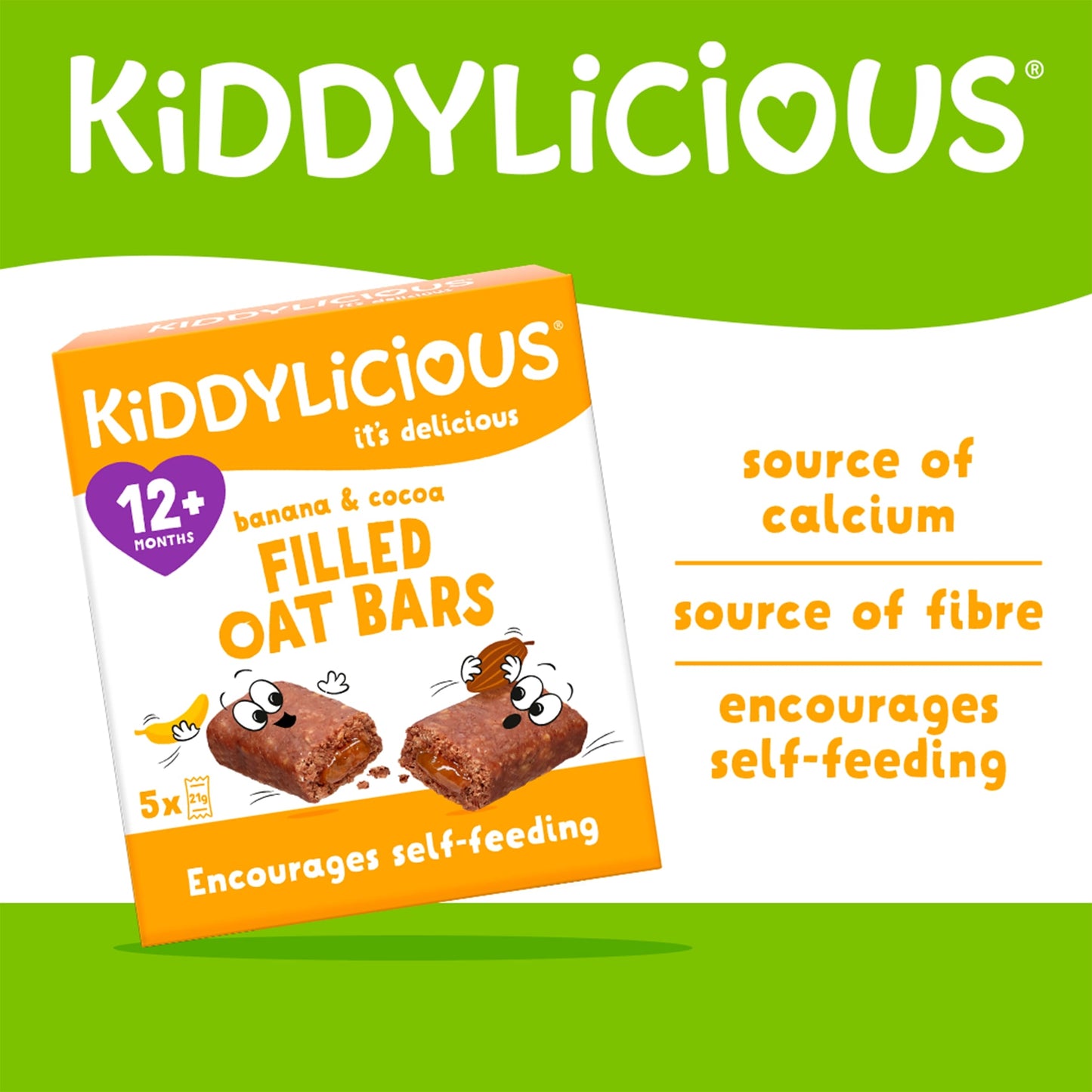 Kiddylicious Banana & Cocoa Oat Bars 5x21g — image 2