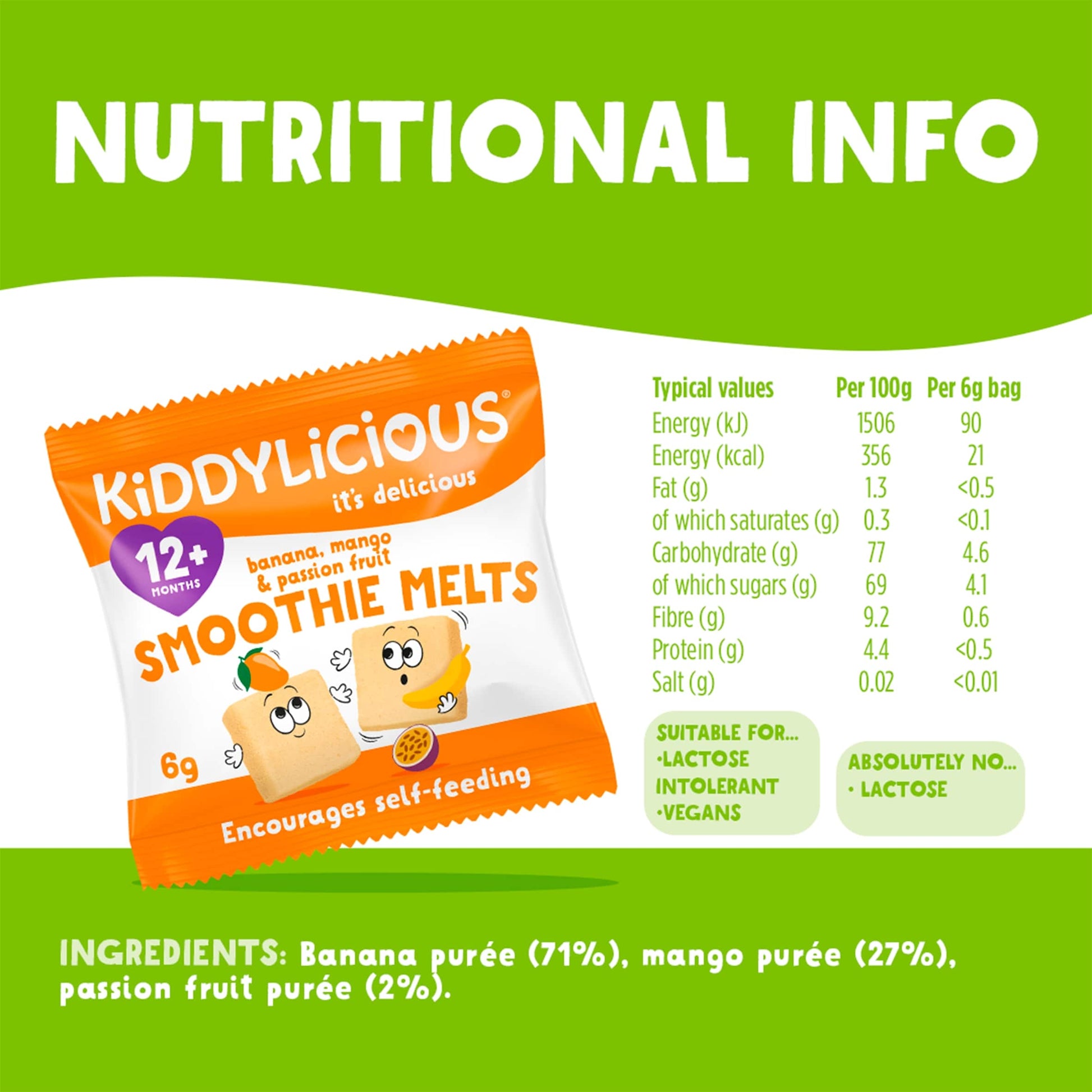 Kiddylicious Banana Mango Smoothie Melts 4X6g — image 3
