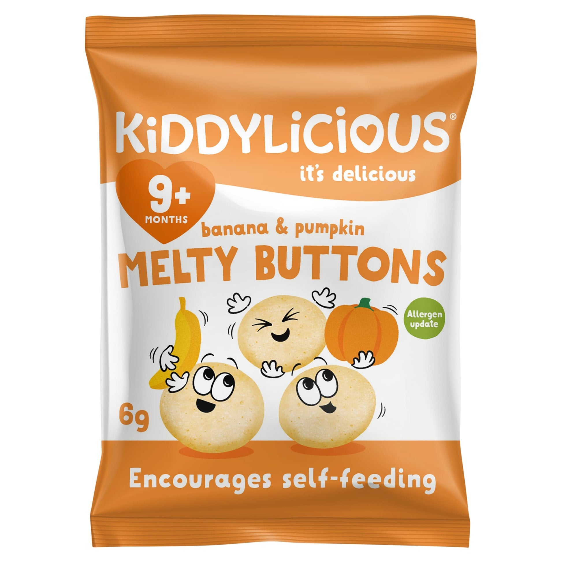 Kiddylicious Banana & Pumpkin Melty Buttons 6g — image 1