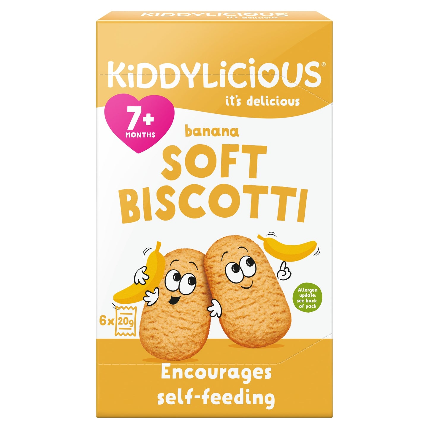 Kiddylicious Banana Soft Biscotti 6X20g — image 1