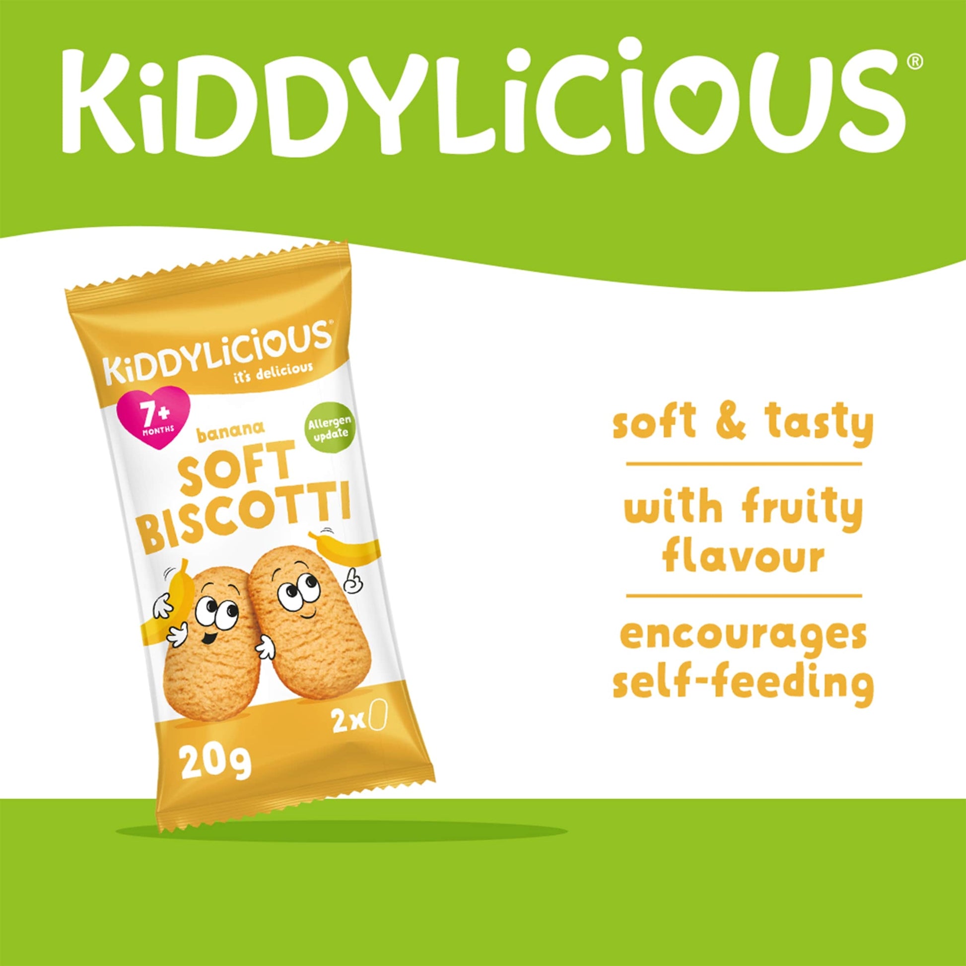 Kiddylicious Banana Soft Biscotti 6X20g — image 2