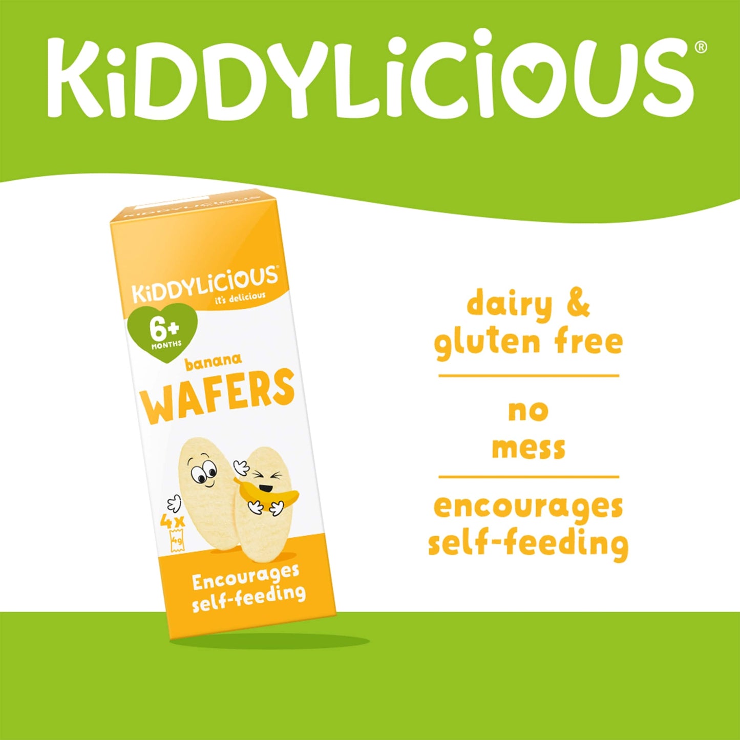 Kiddylicious Banana Wafers 6 Months 4Pack 16G — image 2