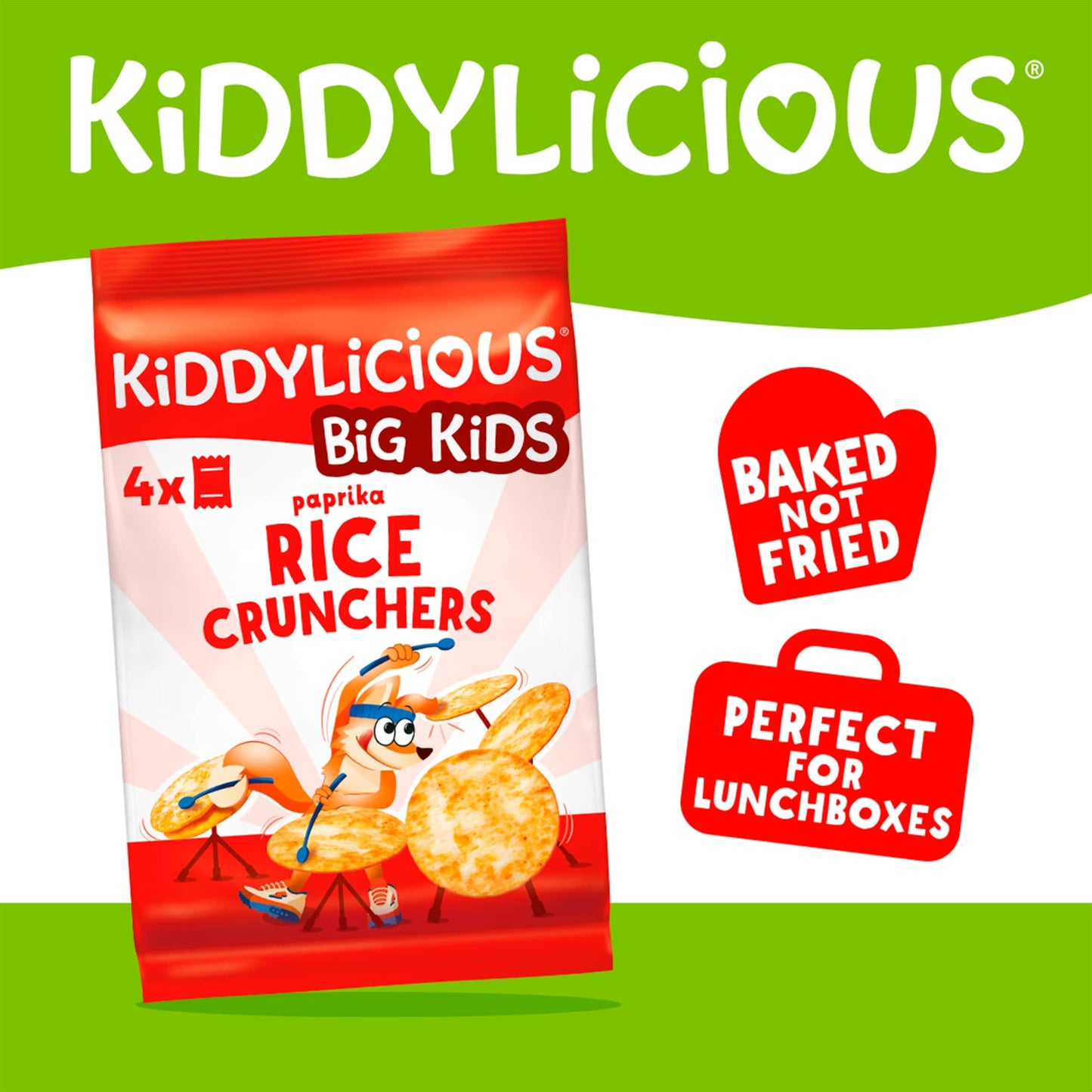 Kiddylicious Big Kids Paprika Rice Crunchers 4x15g — image 2