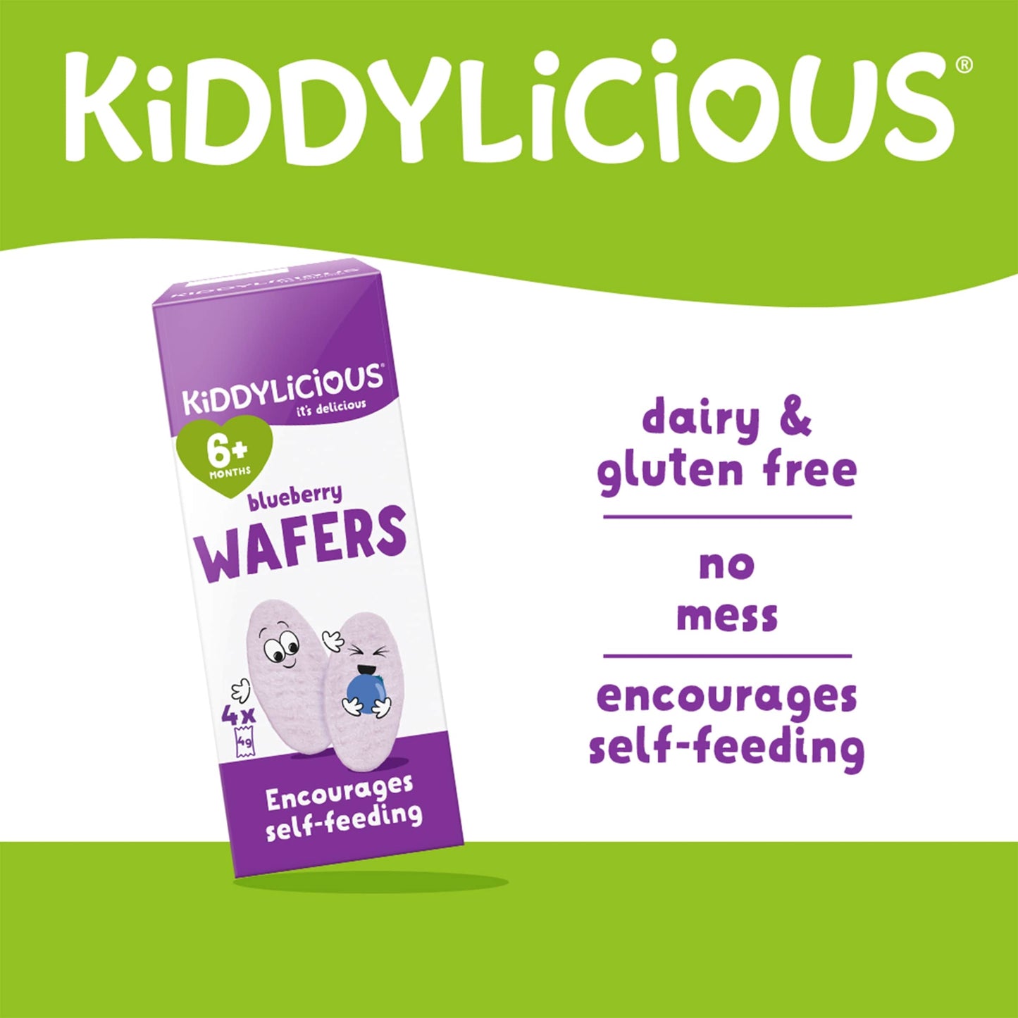 Kiddylicious Blueberry Wafers 6Mth 4Pack 16G — image 2