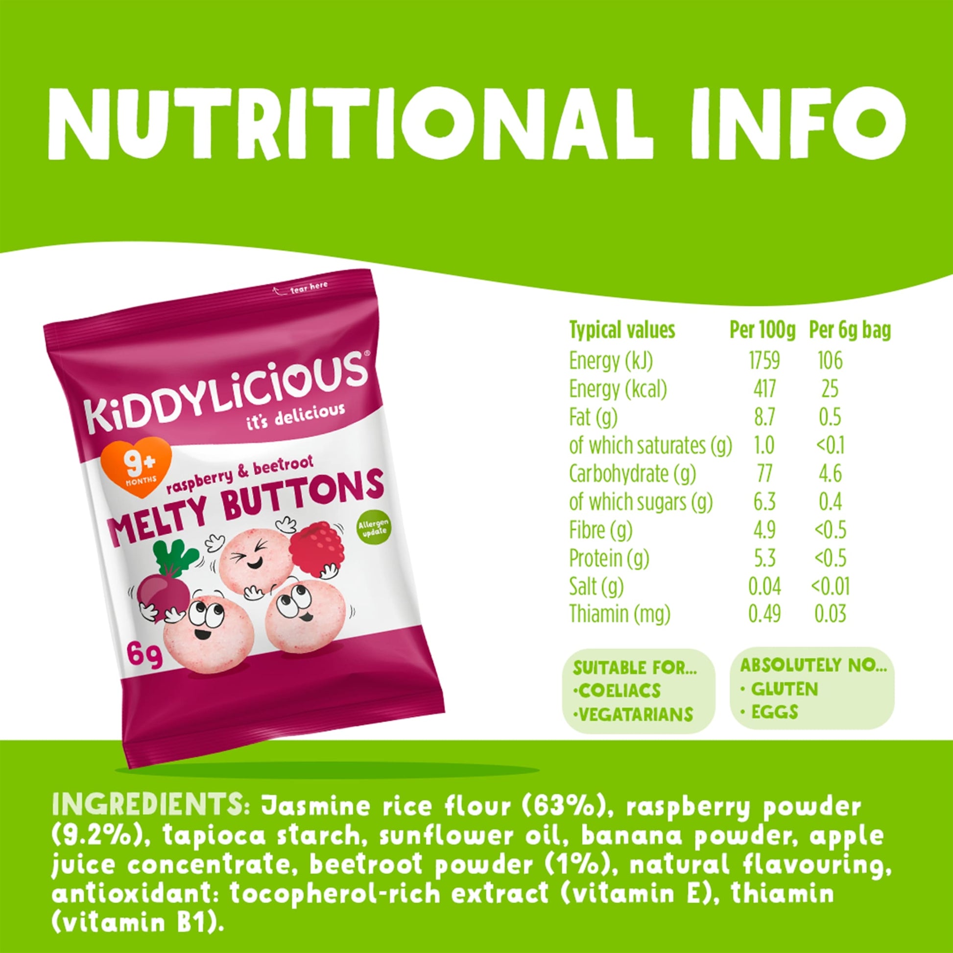 Kiddylicious Buttons Raspberry & Beetroot 30G — image 3