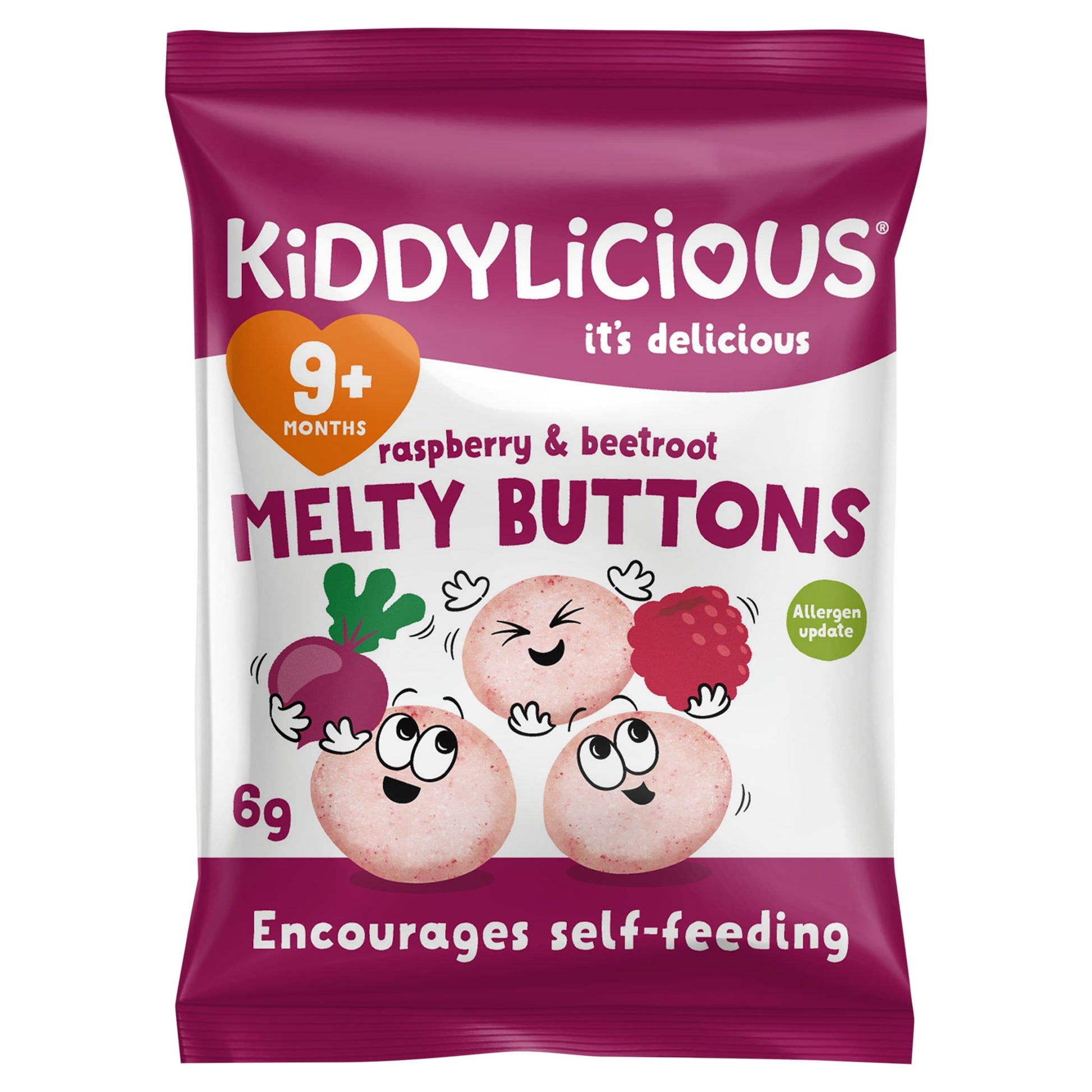 Kiddylicious Buttons Raspberry & Beetroot 6G — image 1