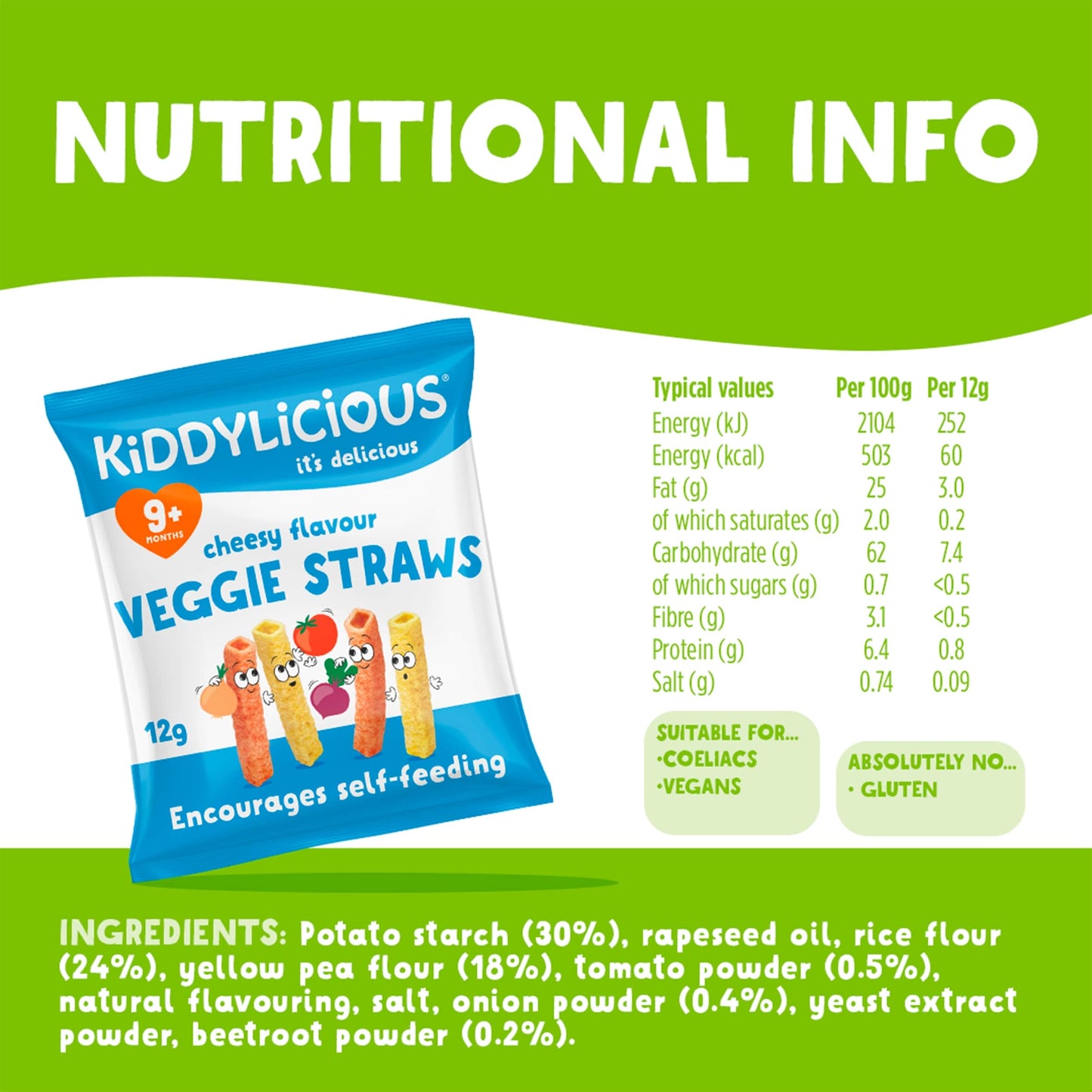Kiddylicious Cheesy Veggie Straws 10 x 12g — image 3