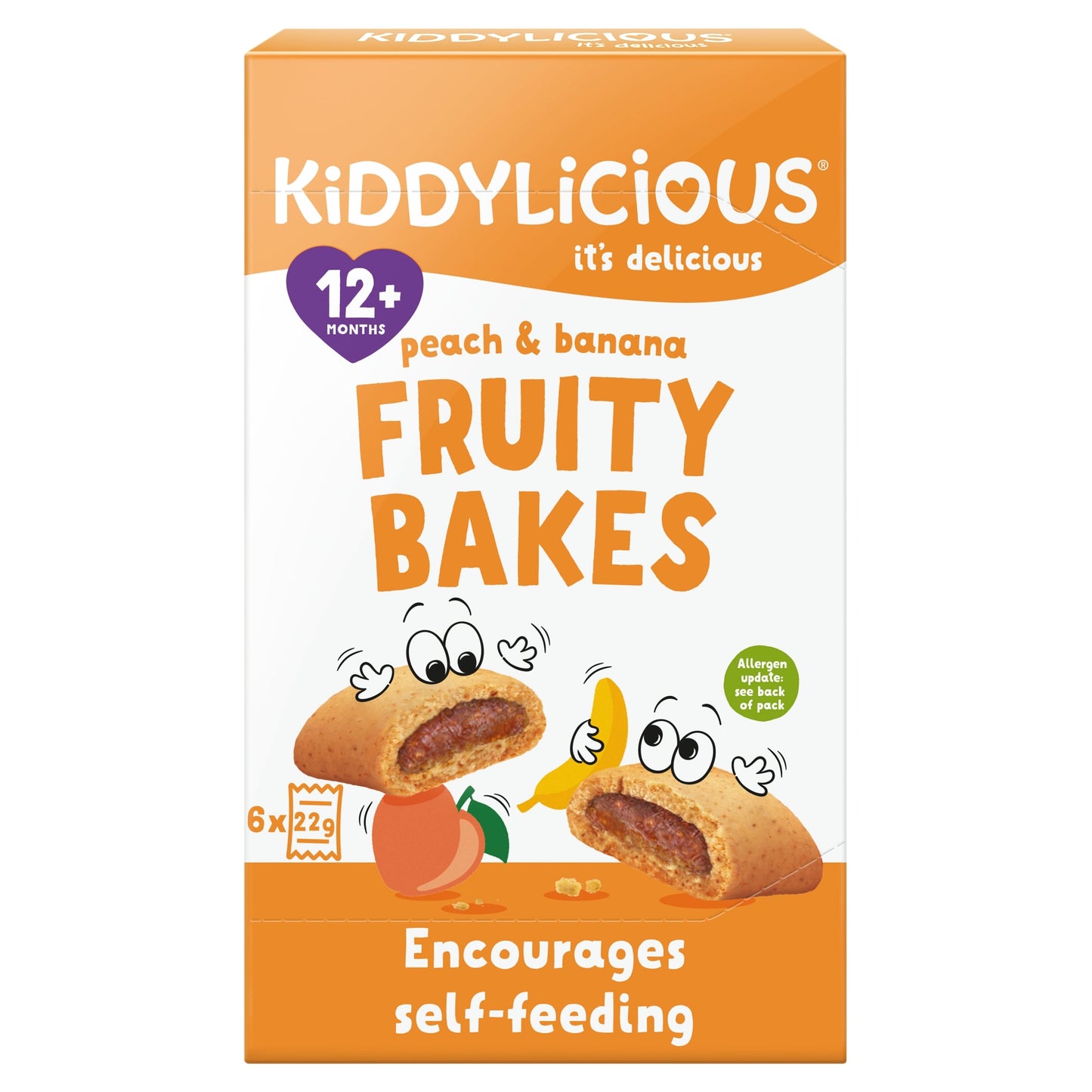 Kiddylicious Fruity Bakes - Peach & Banana 6x22g — image 1
