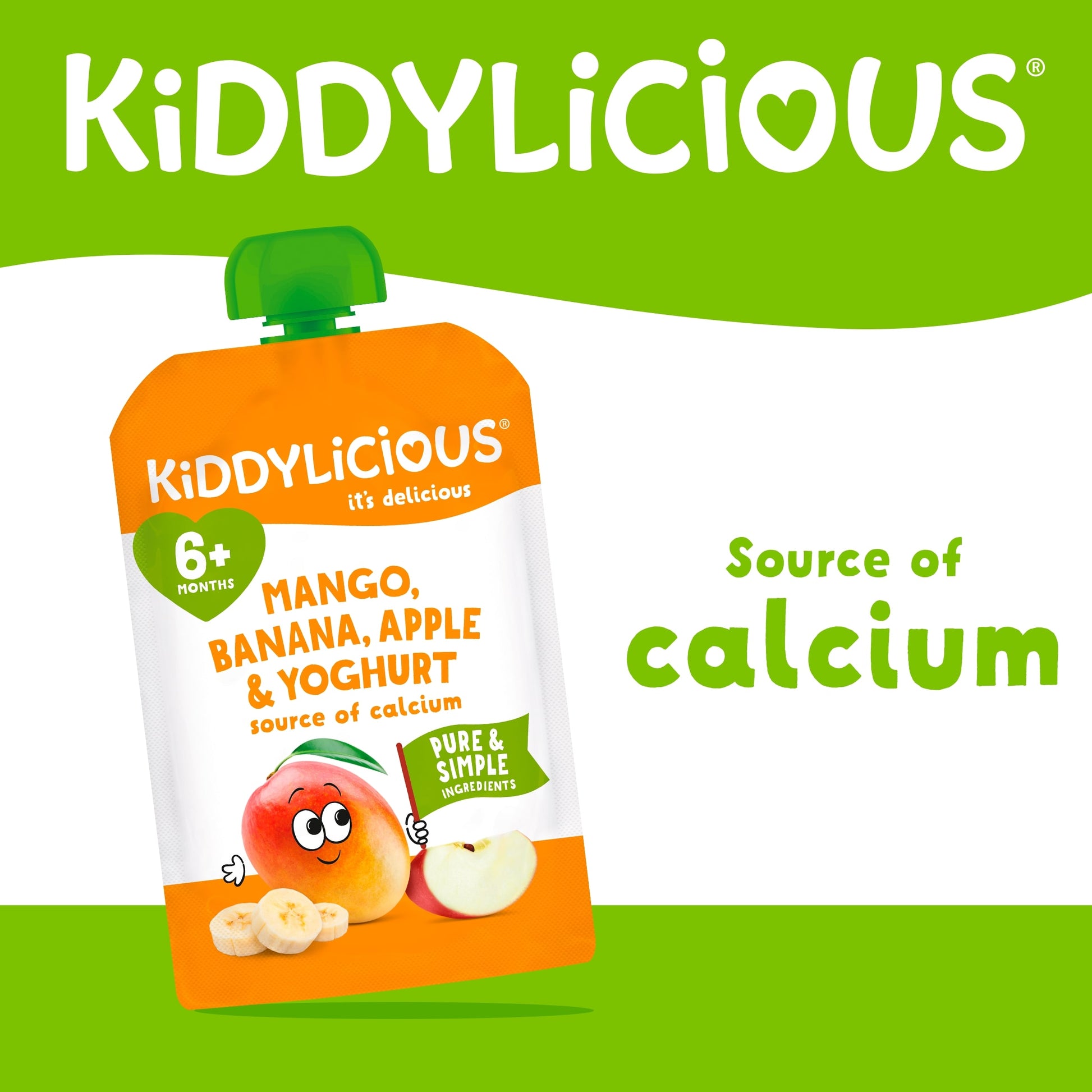 Kiddylicious Mango, Banana, Apple & Yoghurt Pouch 100g — image 2