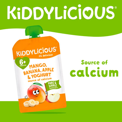 Kiddylicious Mango, Banana, Apple & Yoghurt Pouch 100g — image 2