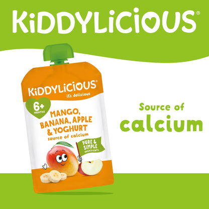 Kiddylicious Mango, Banana, Apple & Yoghurt Pouch 4x100g — image 2