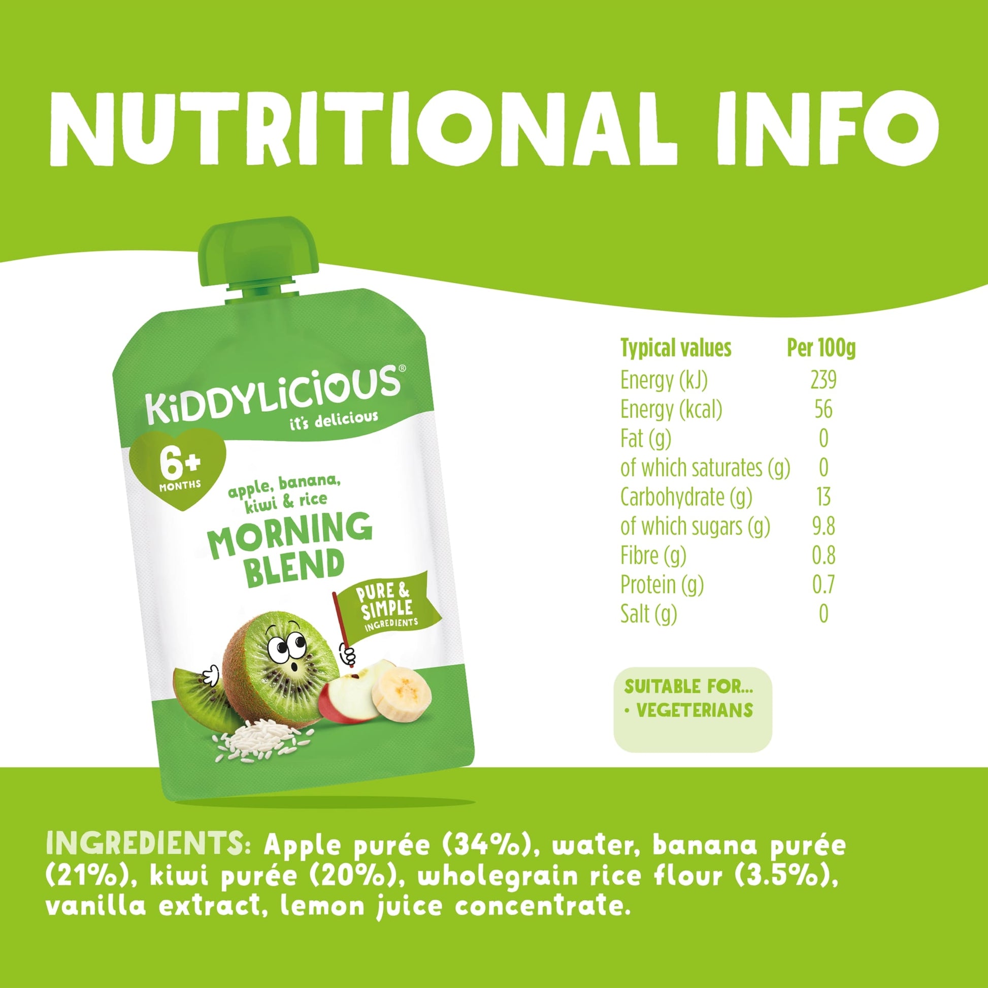 Kiddylicious Morning Blend Apple, Banana, Kiwi and Rice 100g — image 3