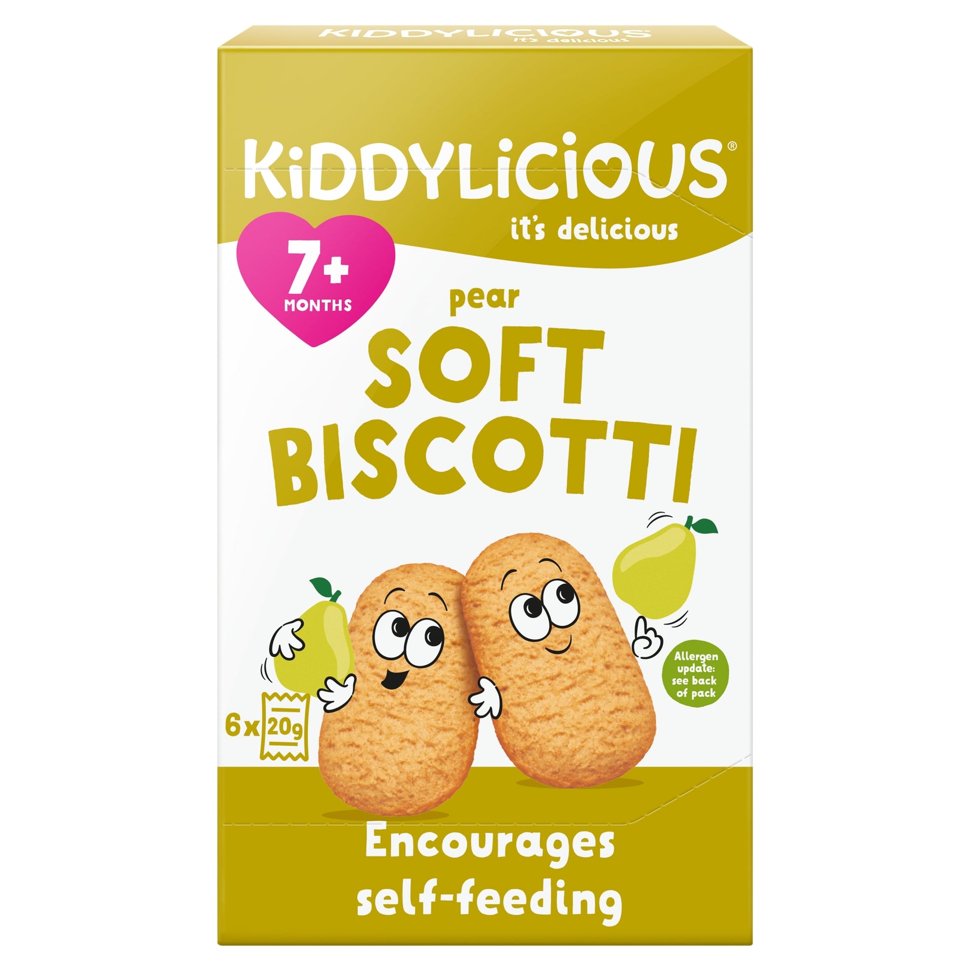 Kiddylicious Pear Soft Biscotti 6x20g — image 1