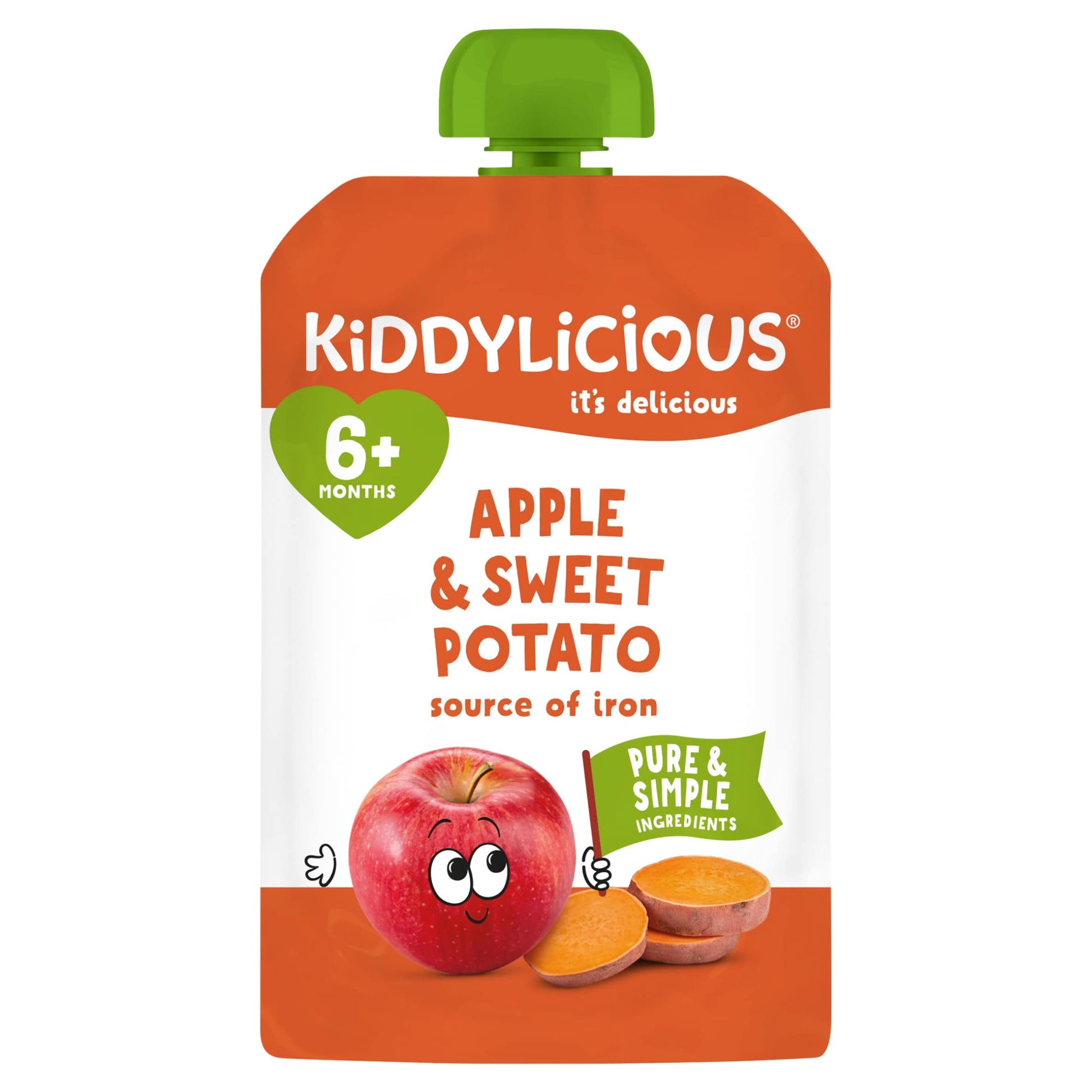Kiddylicious Pouches Apple & Sweet Potato 6m+ 100g — image 1