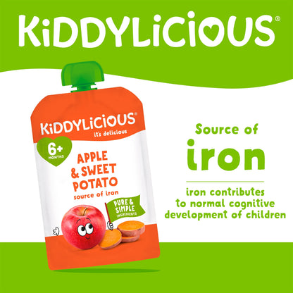 Kiddylicious Pouches Apple & Sweet Potato 6m+ 100g — image 2