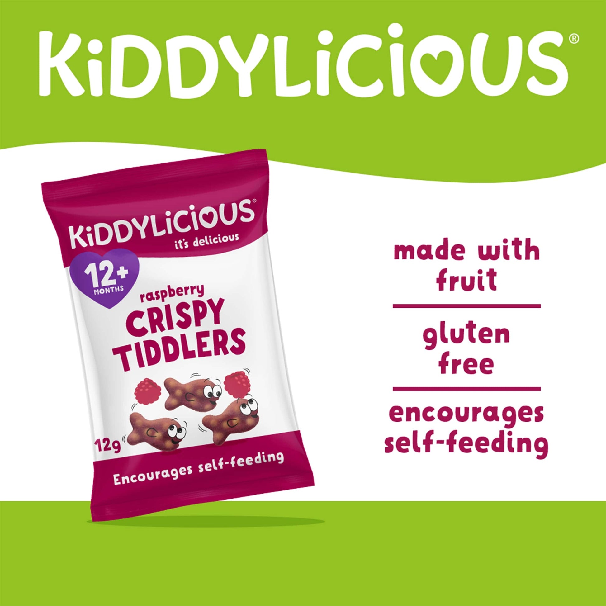 Kiddylicious Raspberry Crispy Tiddlers 4X12g — image 2