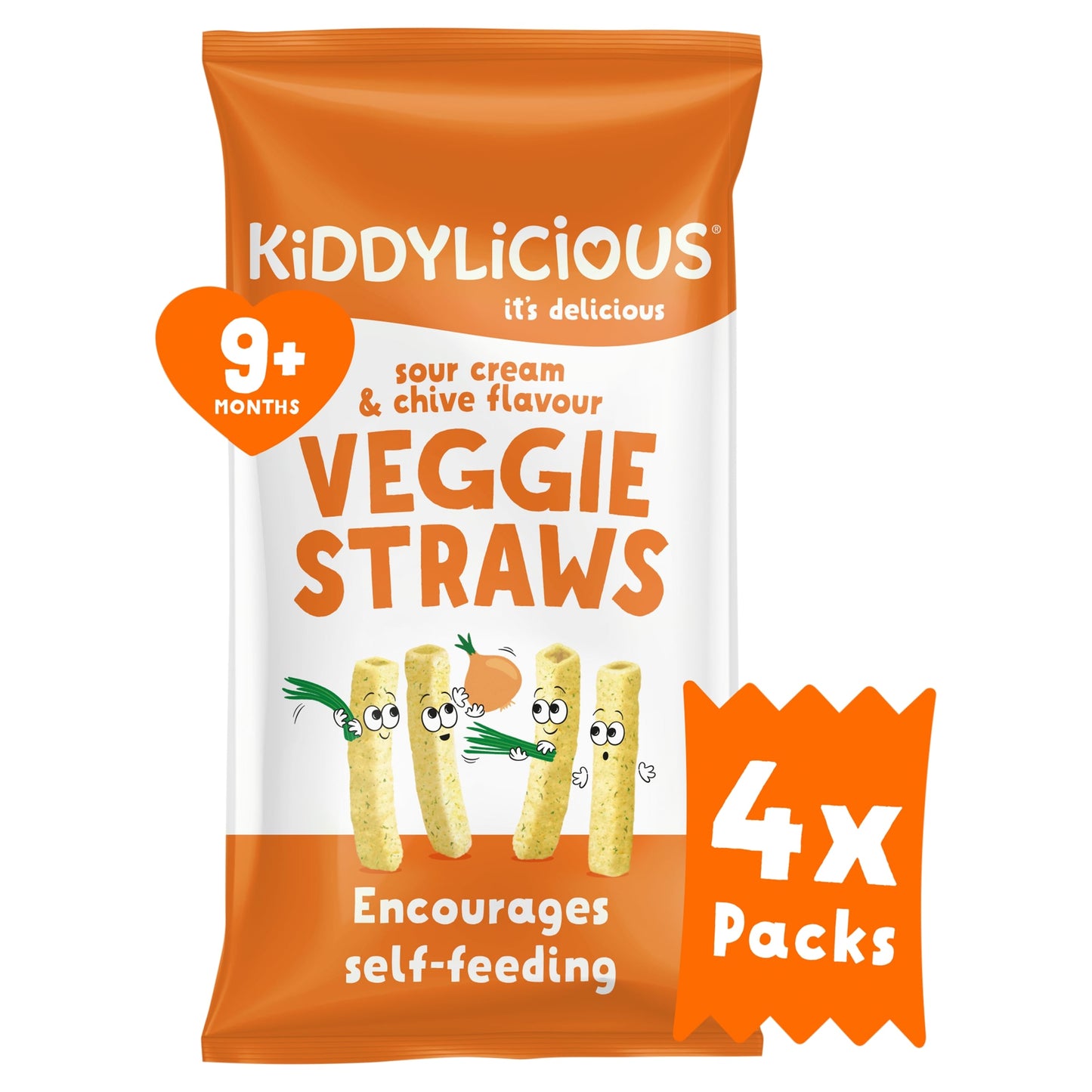 Kiddylicious Sour Cream & Chive Straws 4 X 12G — image 1