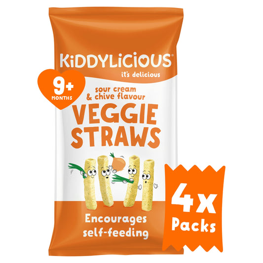 Kiddylicious Sour Cream & Chive Straws 4 X 12G — image 1