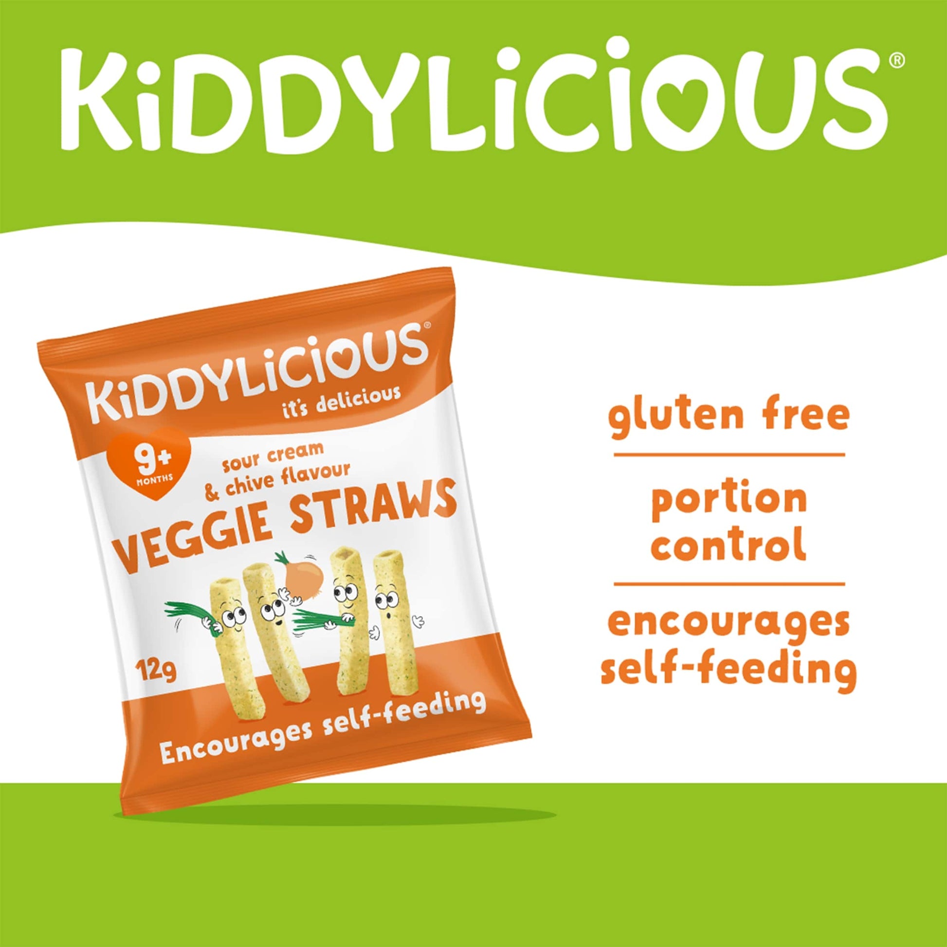 Kiddylicious Sour Cream & Chive Straws 4 X 12G — image 2