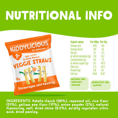 Kiddylicious Sour Cream & Chive Straws 4 X 12G — image 3