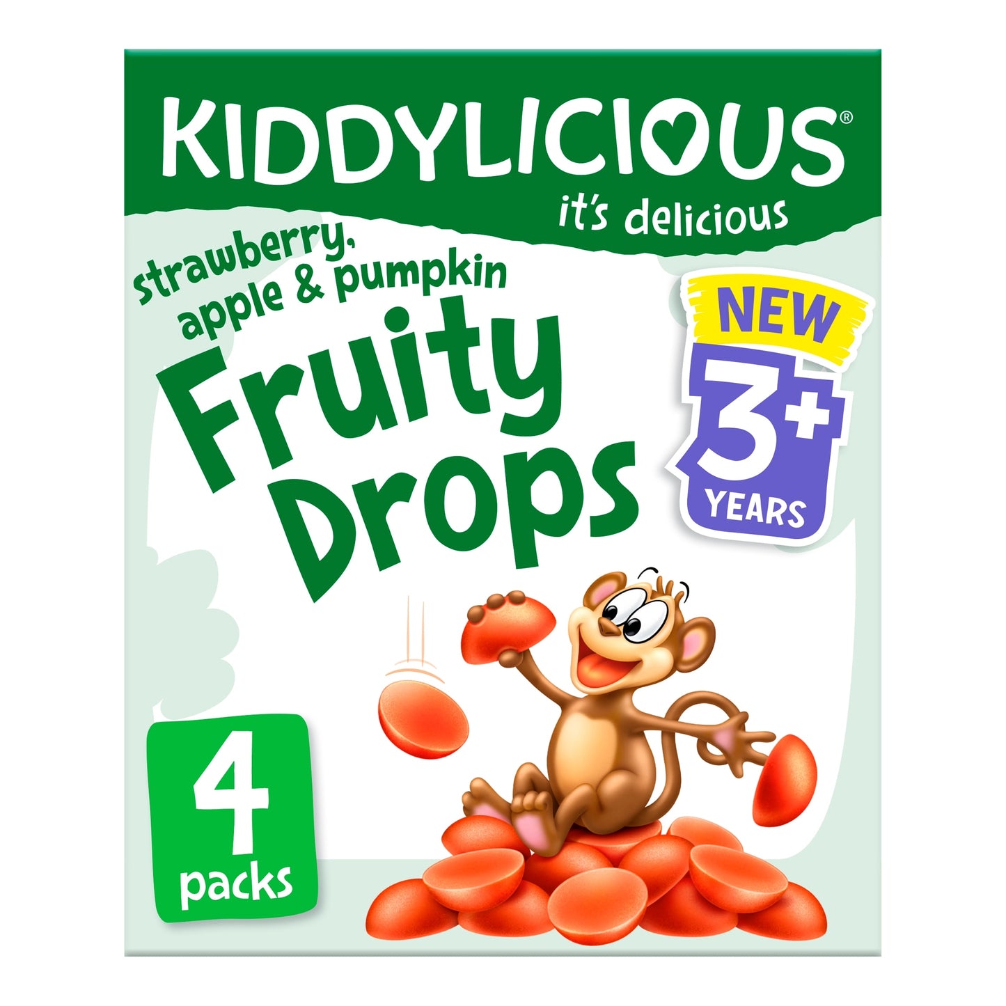 Kiddylicious Strawberry & Apple Fruity Drops 4X16g — image 1
