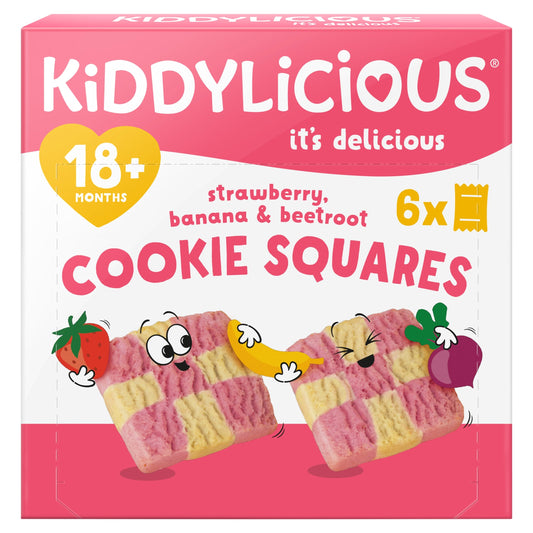 Kiddylicious Strawberry, Banana & Beetroot Cookie Squares 6x24g — image 1