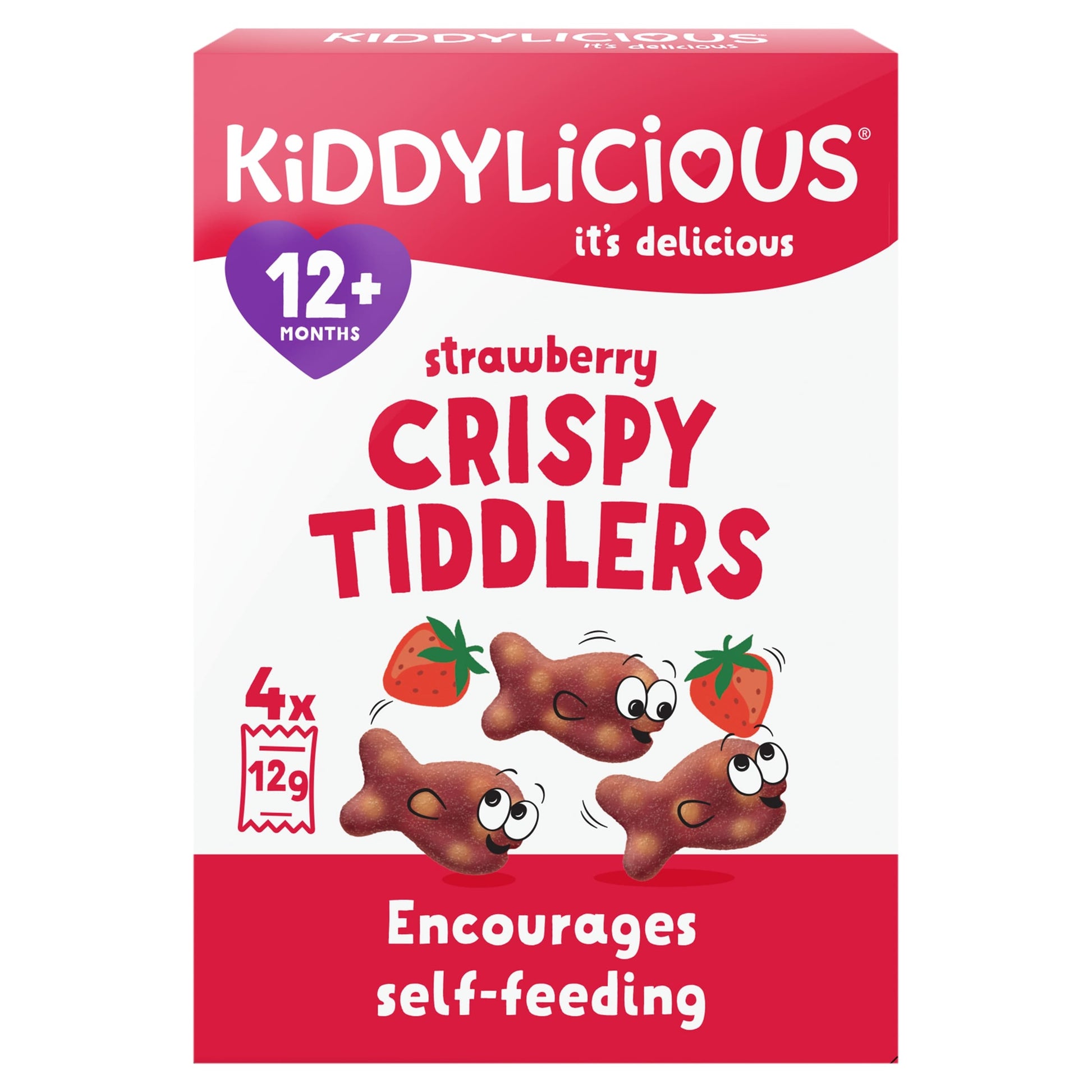 Kiddylicious Strawberry Crispy Tiddlers 4X12g — image 1