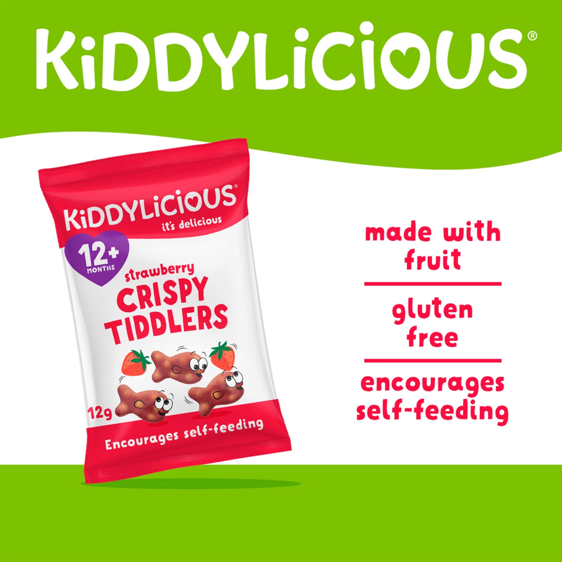 Kiddylicious Strawberry Crispy Tiddlers 4X12g — image 2