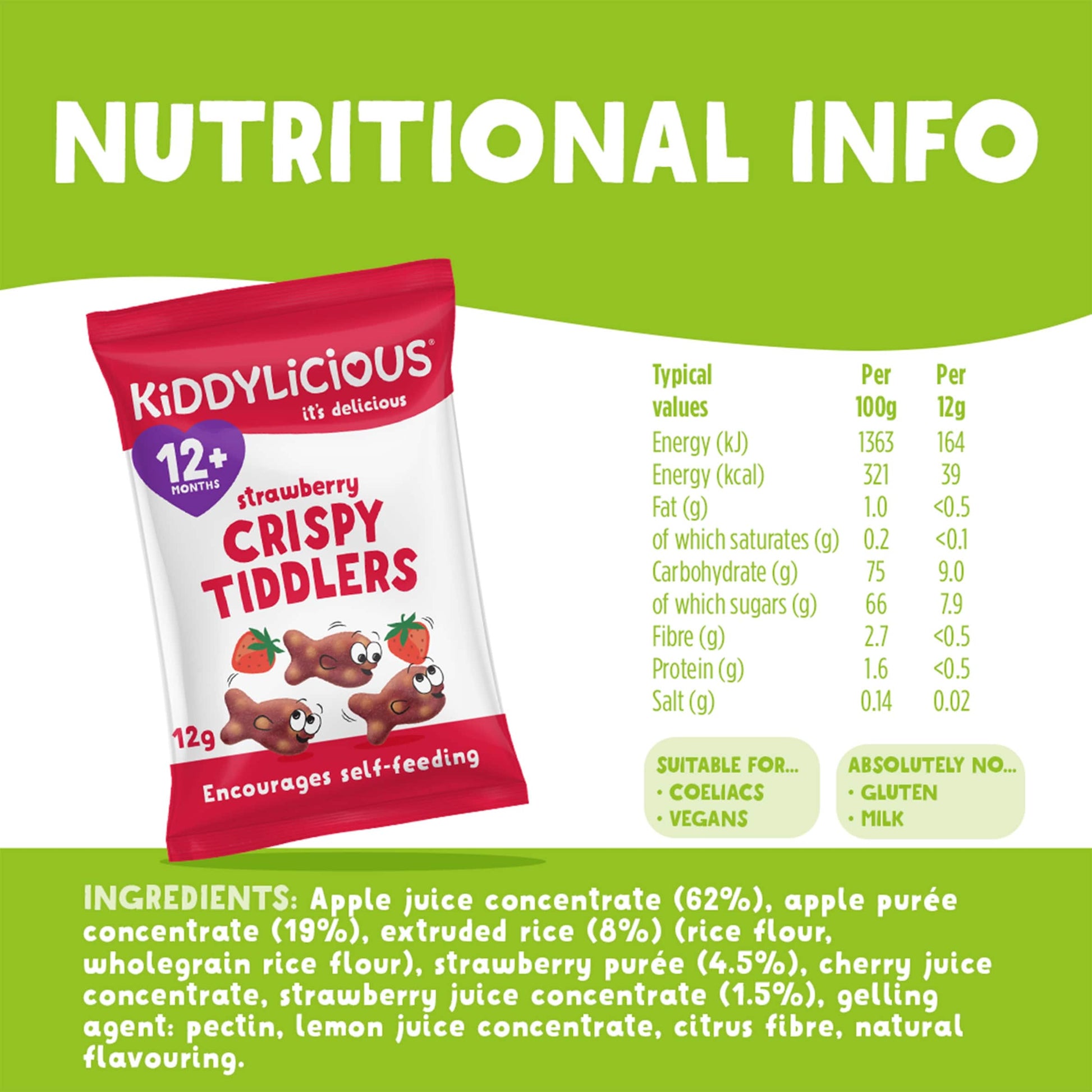 Kiddylicious Strawberry Crispy Tiddlers 4X12g — image 3