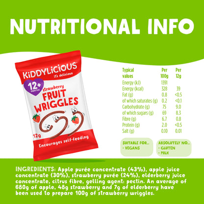 Kiddylicious Strawberry Fruit Wriggles 12G — image 3